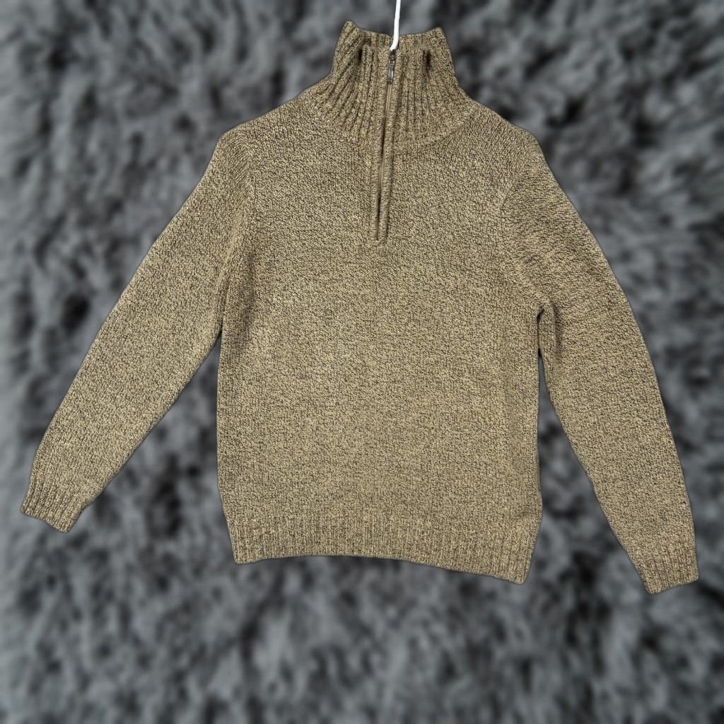 Lee Lee Sweater Mens M Brown 1/4 Zip Mock Neck Knit Pullover Camel Brown Tight-Knit Light Pullover Autumn Winter Casual Travel Size US M / EU 48-50 / 2 - 1 Thumbnail