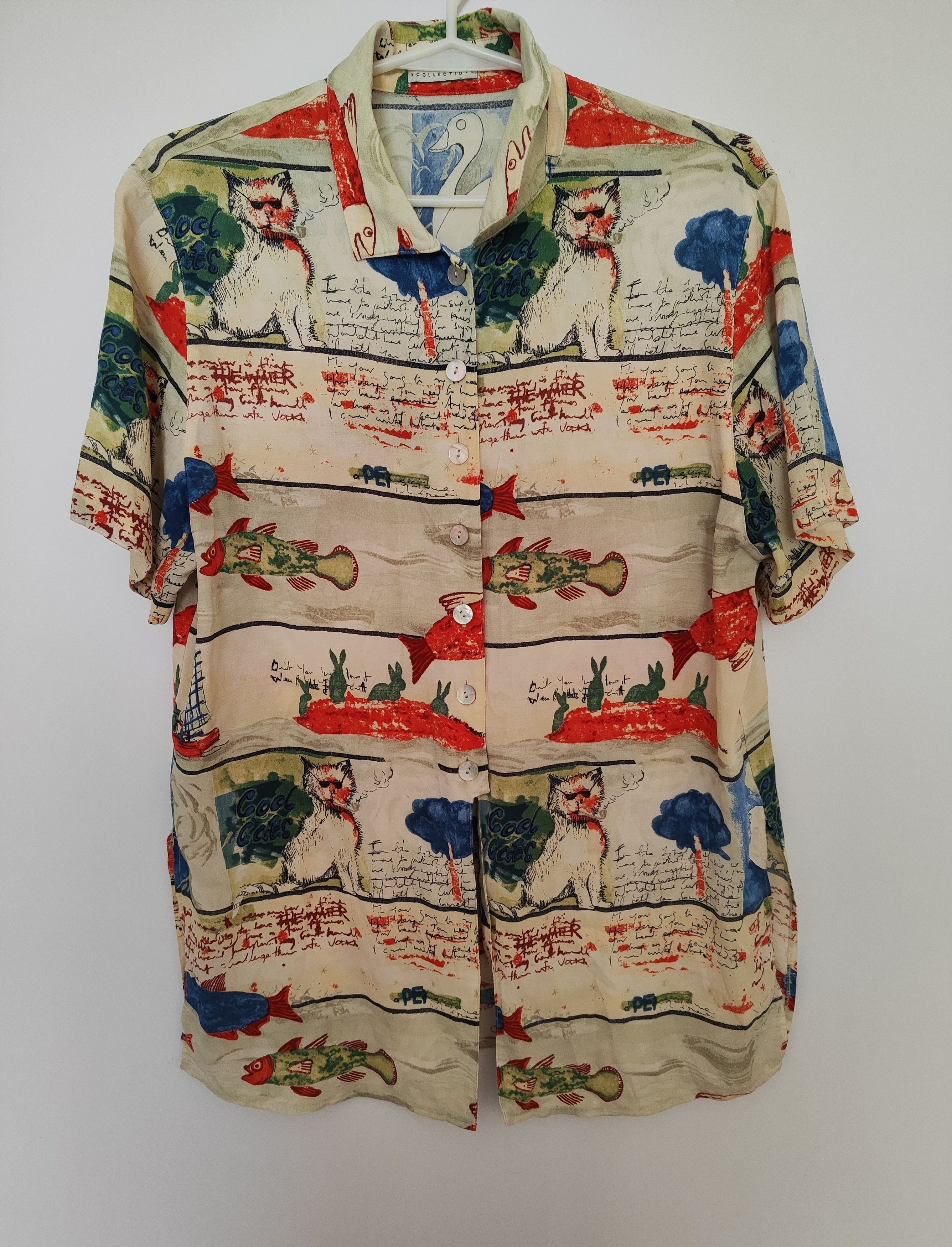 Vintage Taifun vintage Y2K shirt artistic print cats fish rare Size M / US 6-8 / IT 42-44 - 1 Thumbnail