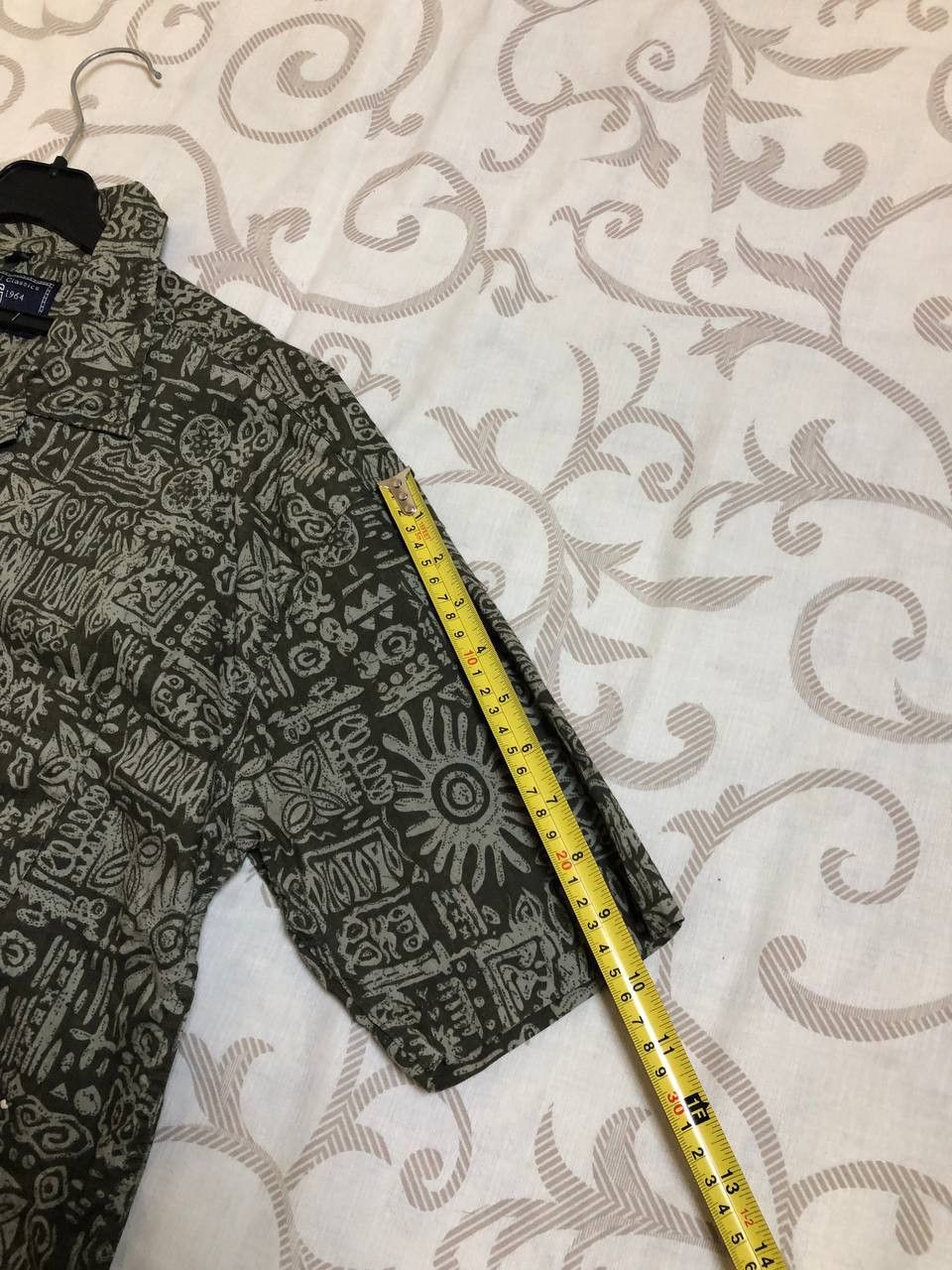 Vintage Giorgio Classics Olive Tribal Pattern Short Sleeve Shirt Size US L / EU 52-54 / 3 - 6 Thumbnail