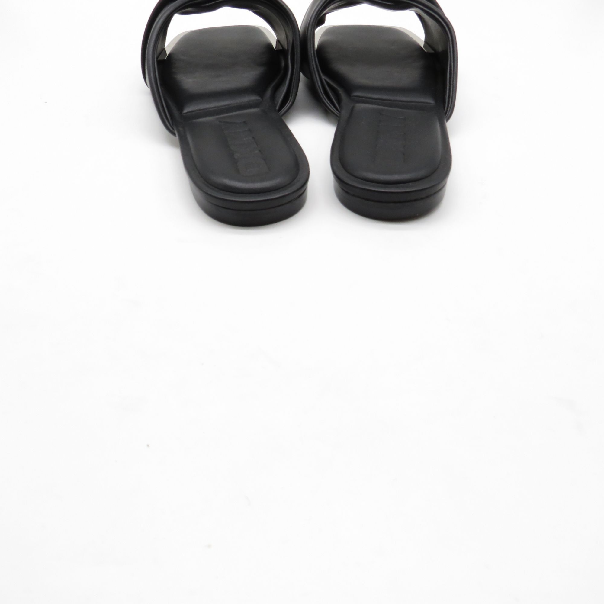 DKNY Dkny Doretta Black Faux Leather Flat Peep Toe Slide Sandals Size US 6 / IT 36 - 6 Thumbnail