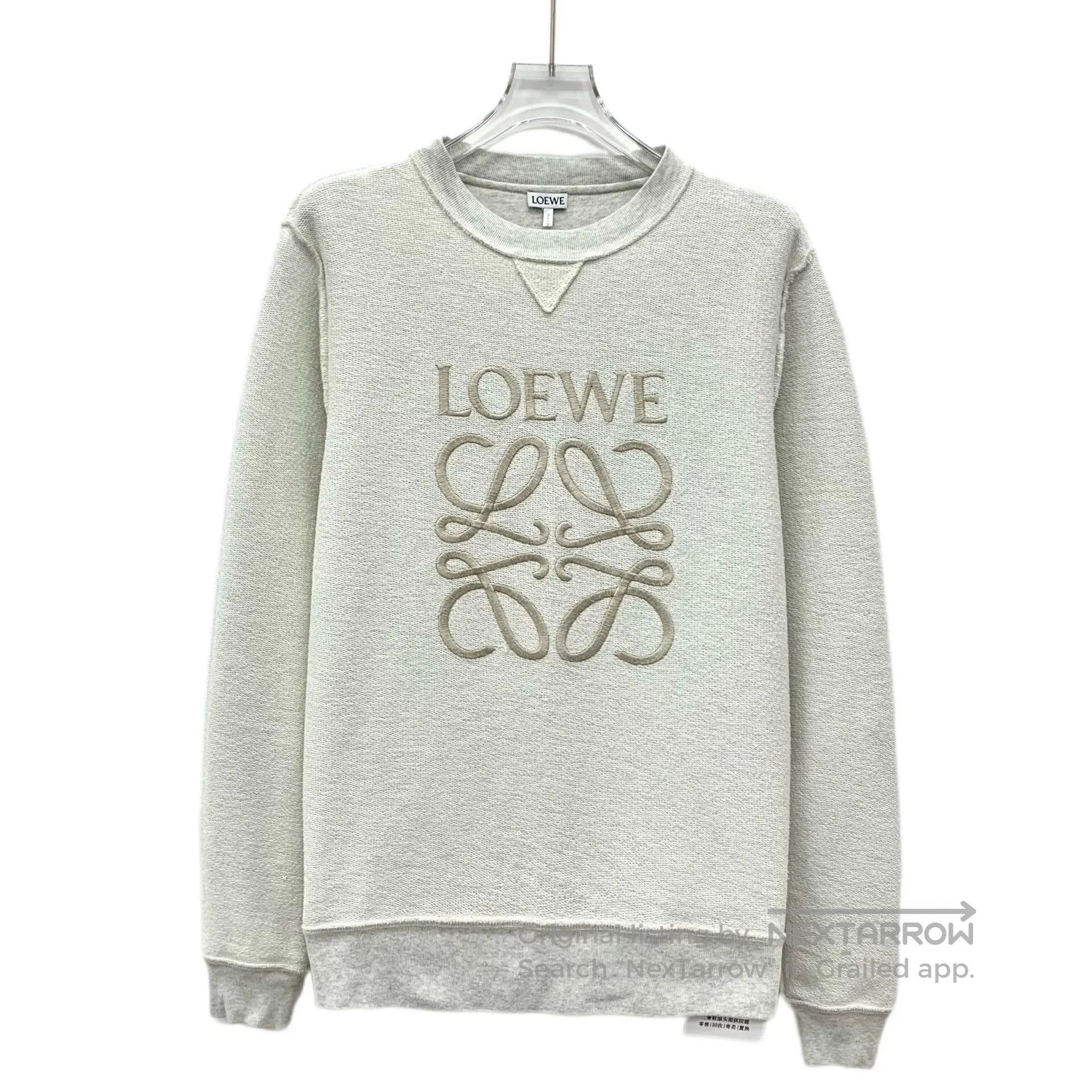 Loewe Gray Logo Embroidered Sweatshirt.