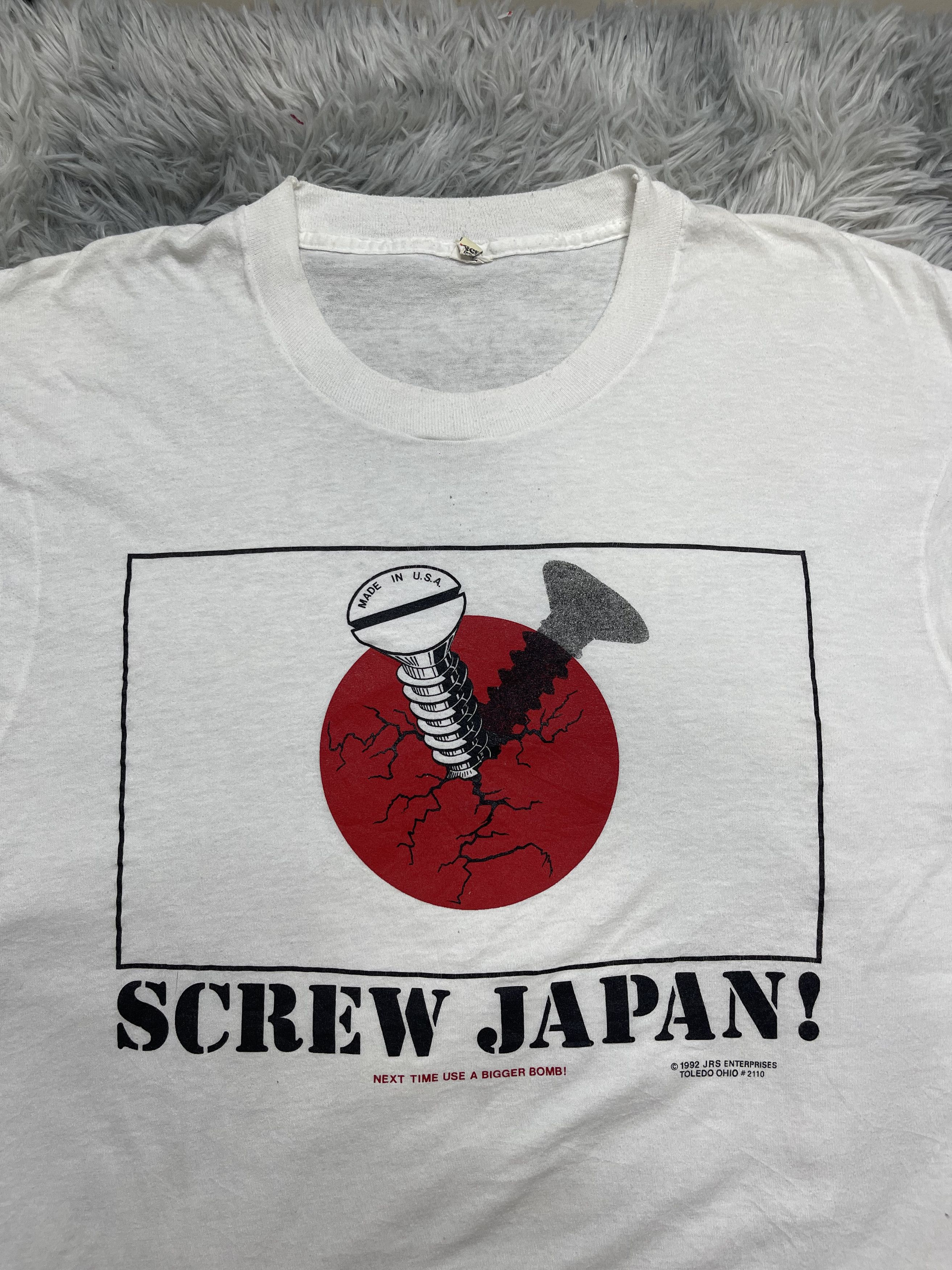 Vintage Rare 1992 JRS Enterprises Screw Japan vintage t shirt Size US XL / EU 56 / 4 - 4 Thumbnail