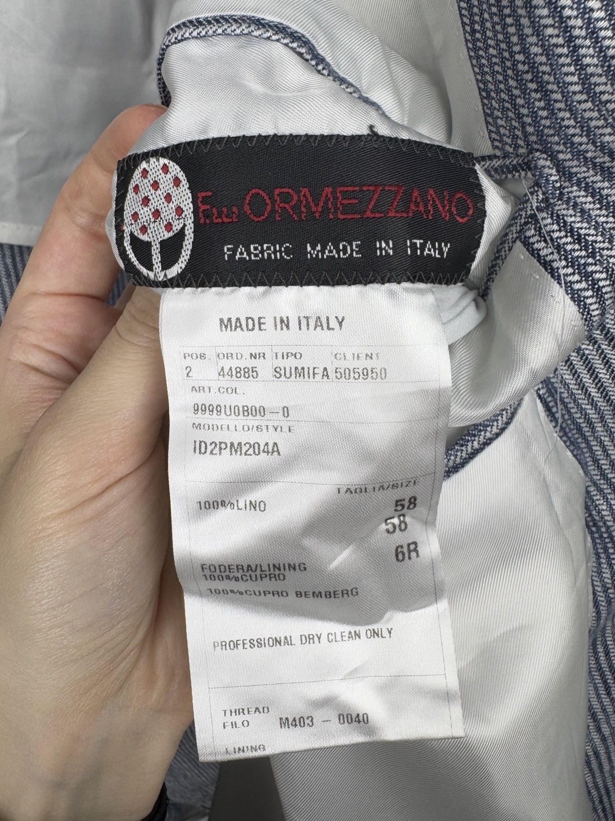 Caruso Raffaele Caruso blue striped 100% linen half lined blazer Size 48R - 9 Thumbnail