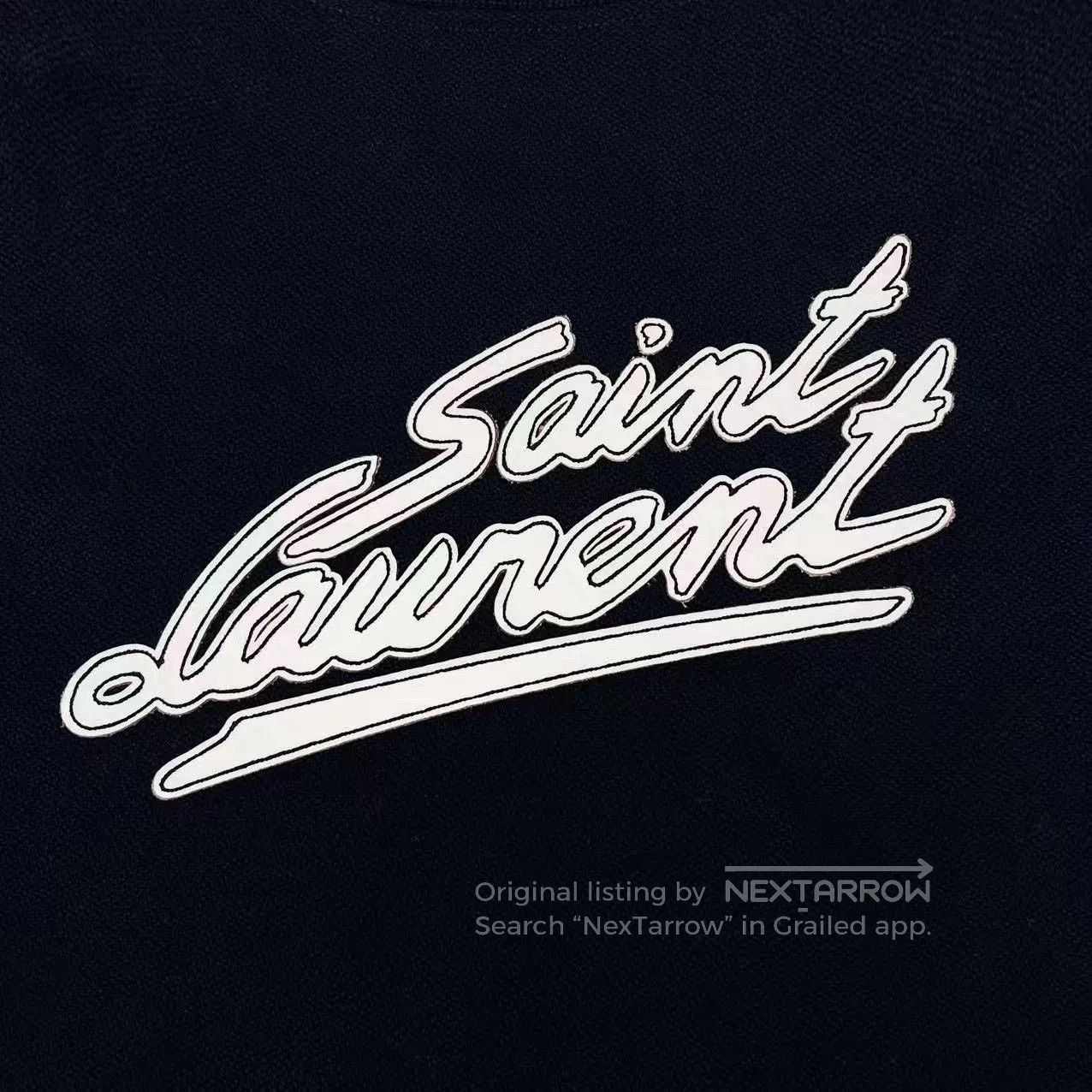 Saint Laurent Paris Saint Laurent Black Striped Wool Baseball Jacket. Size US L / EU 52-54 / 3 - 4 Thumbnail