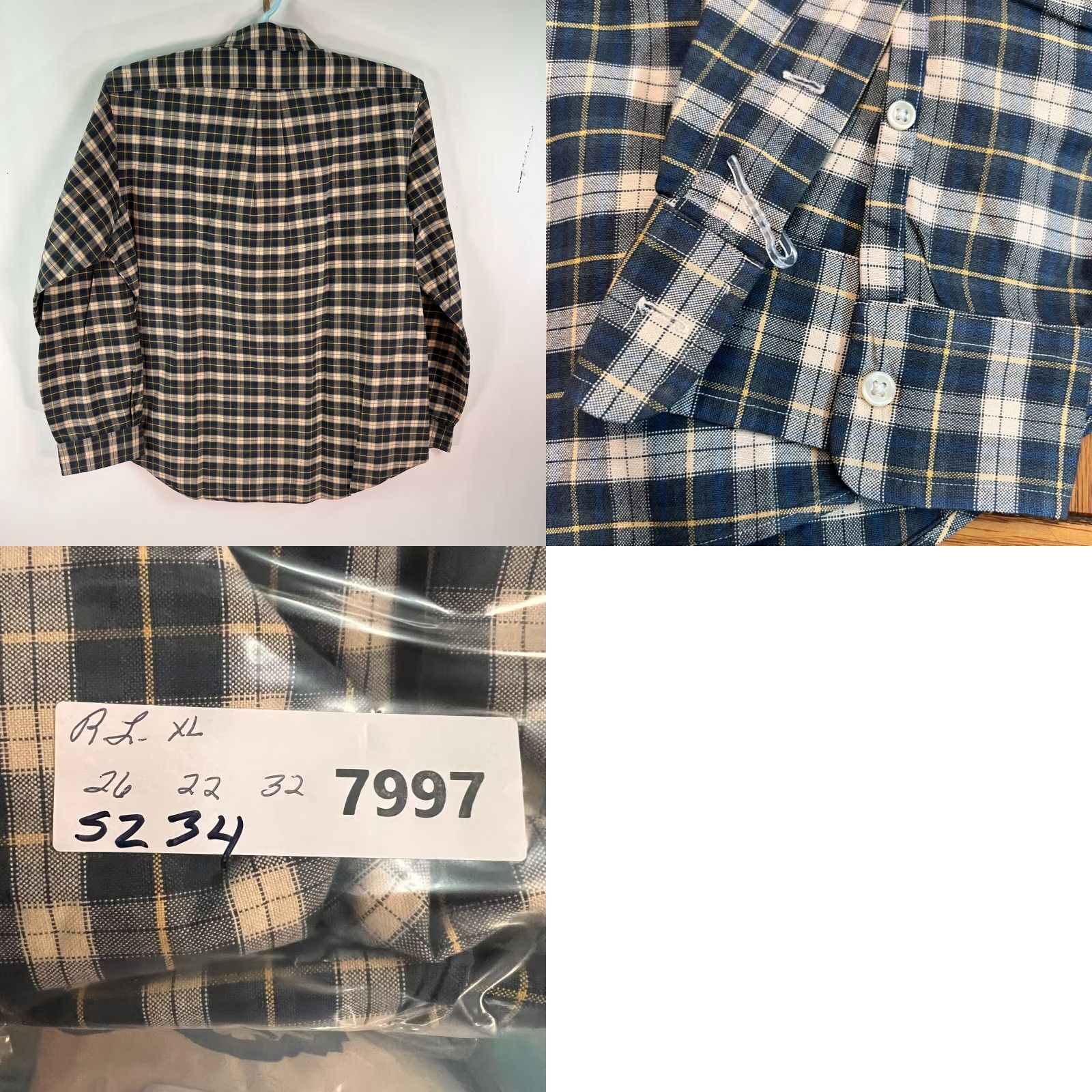 Ralph Lauren VINTAGE Ralph Lauren Shirt Men XL Blue Checkered Casual Long Sleeve Button-Up Classic 90s Size US XL / EU 56 / 4 - 8 Thumbnail