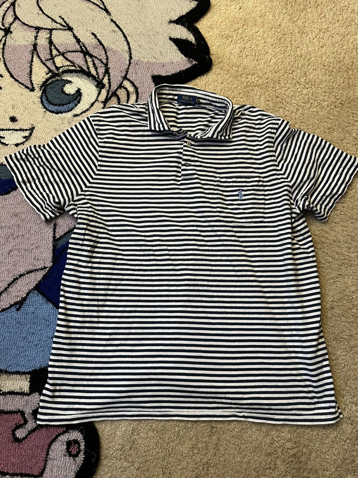 Polo Ralph Lauren White/blue striped polo Size US L / EU 52-54 / 3 - 1 Thumbnail