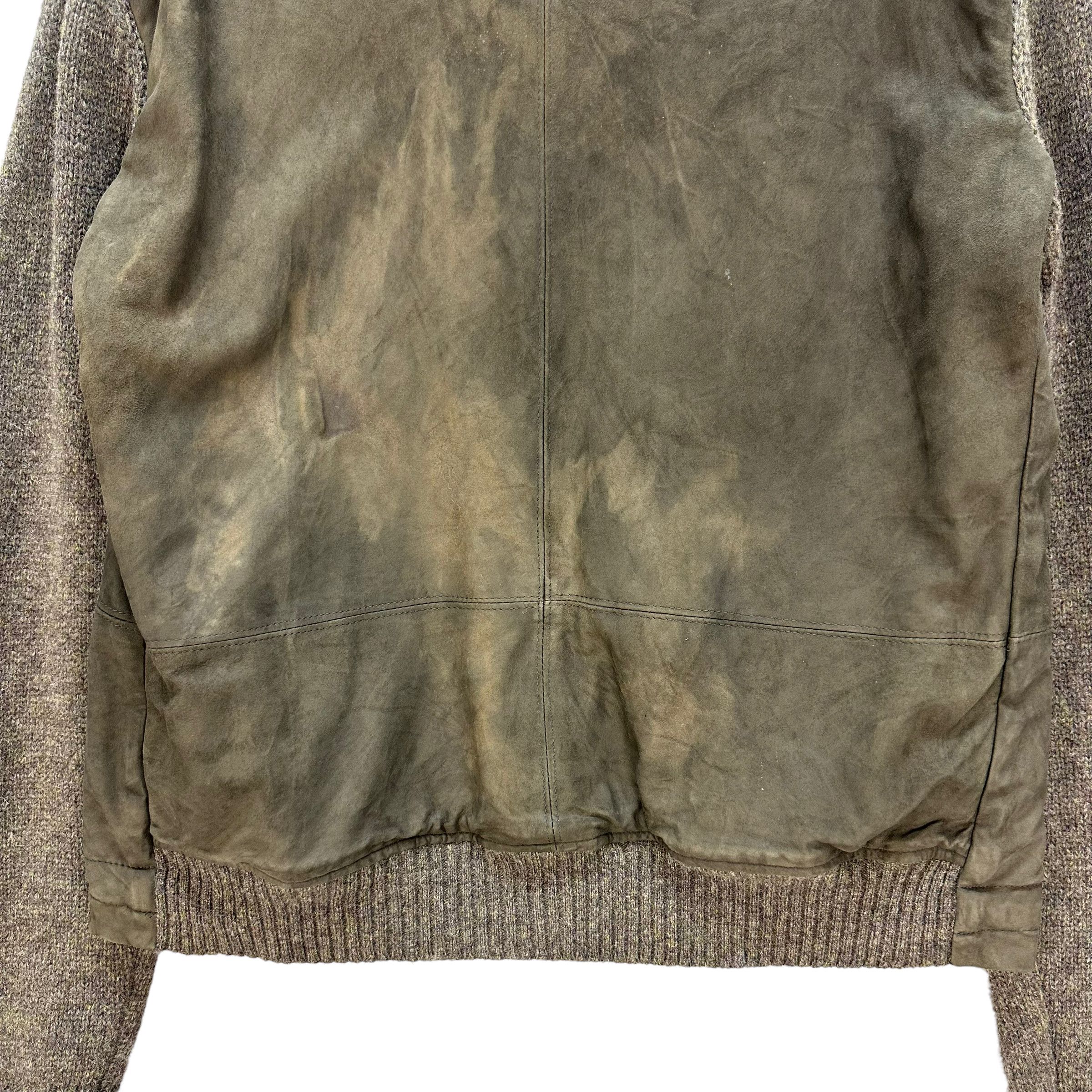 Vintage M.G. VULPINARI SUEDE LEATHER KNIT SLEEVE JACKET #8176-208 Size US M / EU 48-50 / 2 - 13 Thumbnail