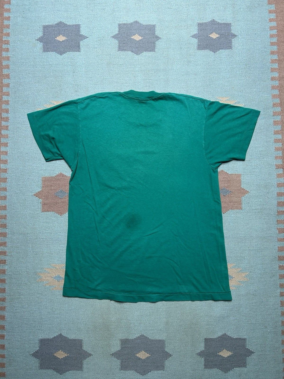 Vintage 80s pocket t shirt blank aqua green blue fruit of loom XL Size US XL / EU 56 / 4 - 6 Thumbnail