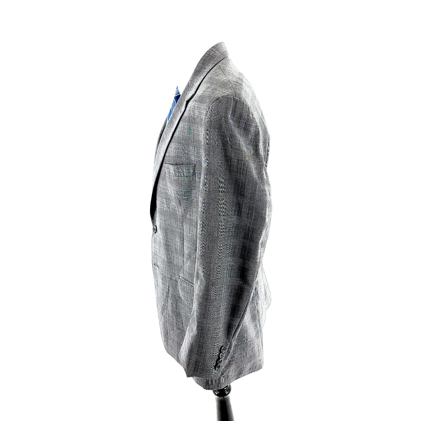 Ralph Lauren DAMAGED Chaps Ralph Lauren Wool 2 Button Blazer 42R Gray Pla Size 42R - 5 Thumbnail
