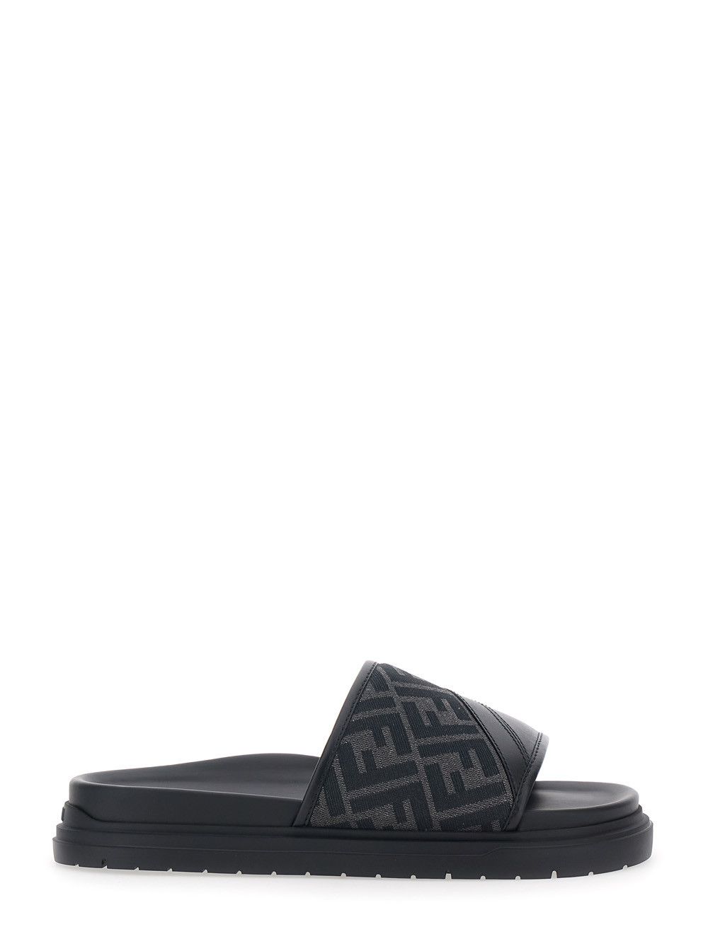 Fendi Brown Sandals with FF Diagonal Motif and Wide Jacquard FF Strap For Men Size US 7 / EU 40 - 1 Thumbnail