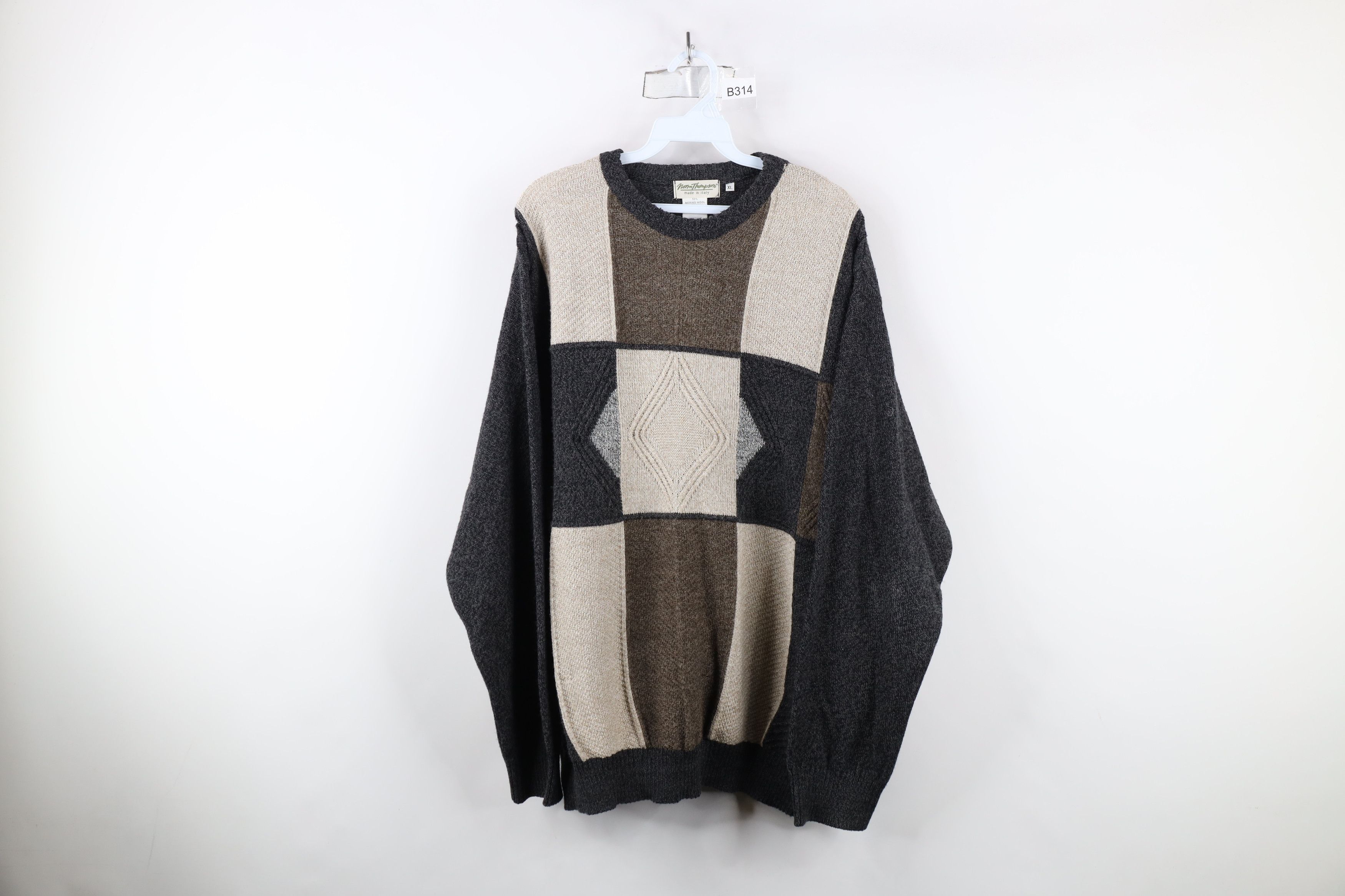 Vintage Vintage 90s Streetwear Blend Knit Checkered Sweater Italy Size US XL / EU 56 / 4 - 1 Thumbnail