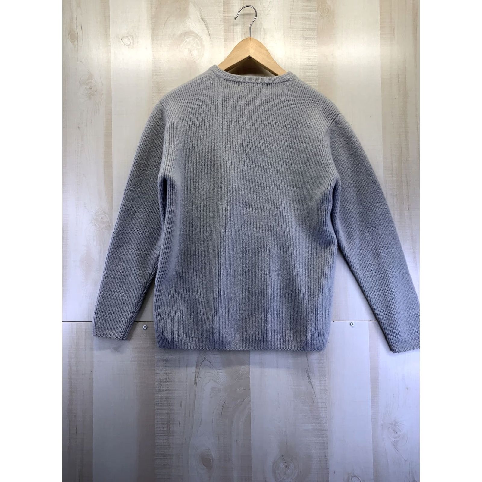 Banana Republic VINTAGE Banana Republic Womens Gray Ribbed 100% Lambswool V Neck Sweater SZ L-5326 Size L / US 10 / IT 46 - 4 Thumbnail