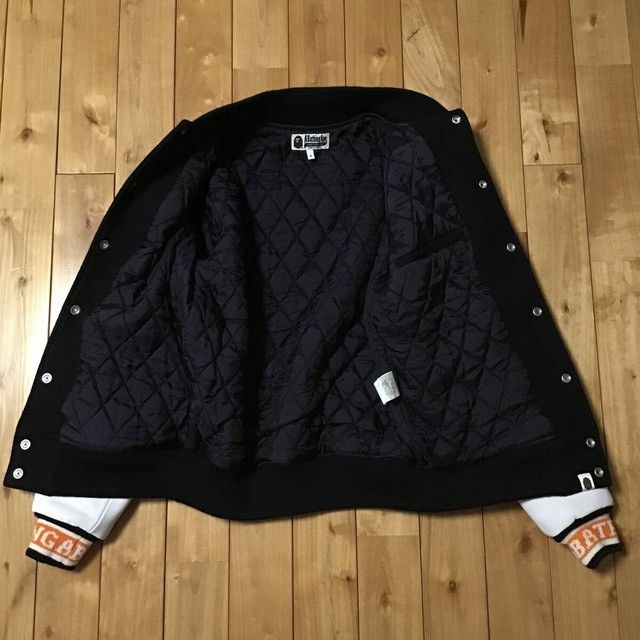 Bape BAPE LOGO Leather Sleeve Varsity Jacket a bathing ape Size US S / EU 44-46 / 1 - 7 Thumbnail