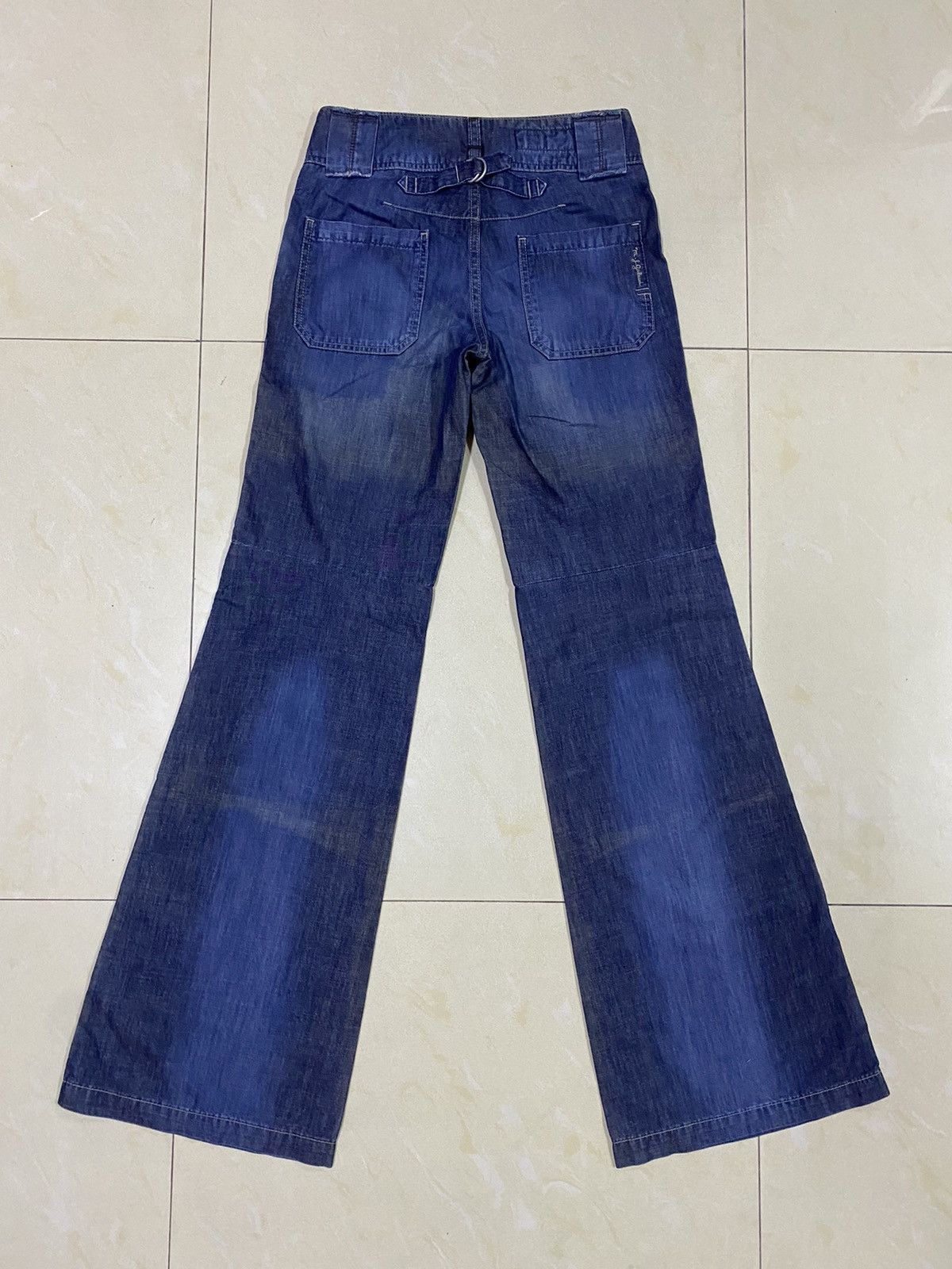 Marithe + Francois Girbaud Le Jean De MFG Wide Leg Flared Denim Faded Size 27" / US 4 / IT 40 - 2 Thumbnail