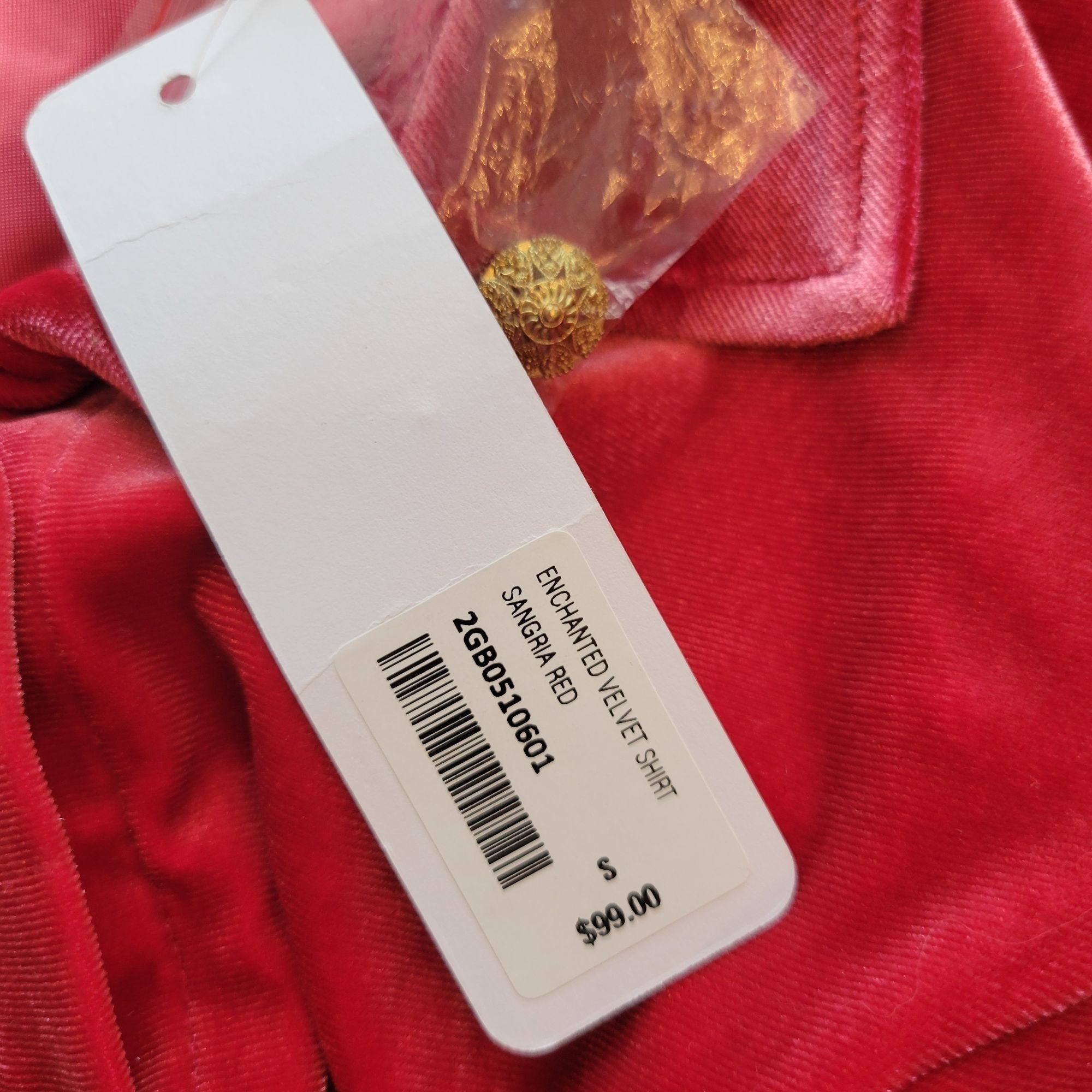 Soft Surroundings Soft Surroundings Enchanted S Sangria Red Velvet Shirt Chris Size S / US 4 / IT 40 - 3 Thumbnail
