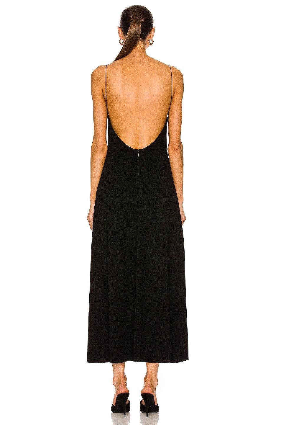 Saint Laurent Paris o1bcso1str1125 Long Dress In Wool in Black Size M / US 6-8 / IT 42-44 - 3 Thumbnail