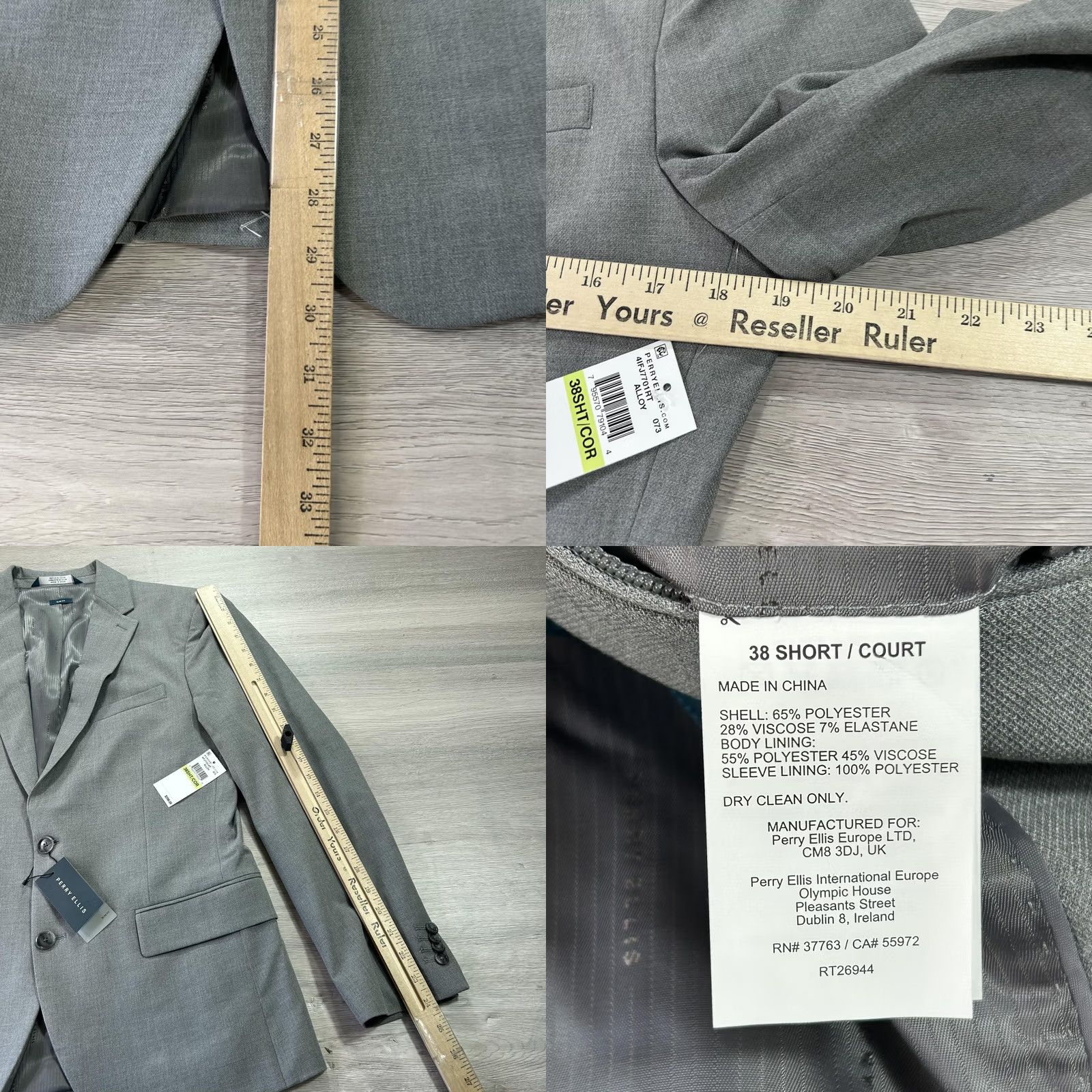 Perry Ellis Perry Ellis Blazer Mens 38 Short Gray Slim Fit Sport Coat Jacket Size US 38 / EU 54 - 8 Thumbnail