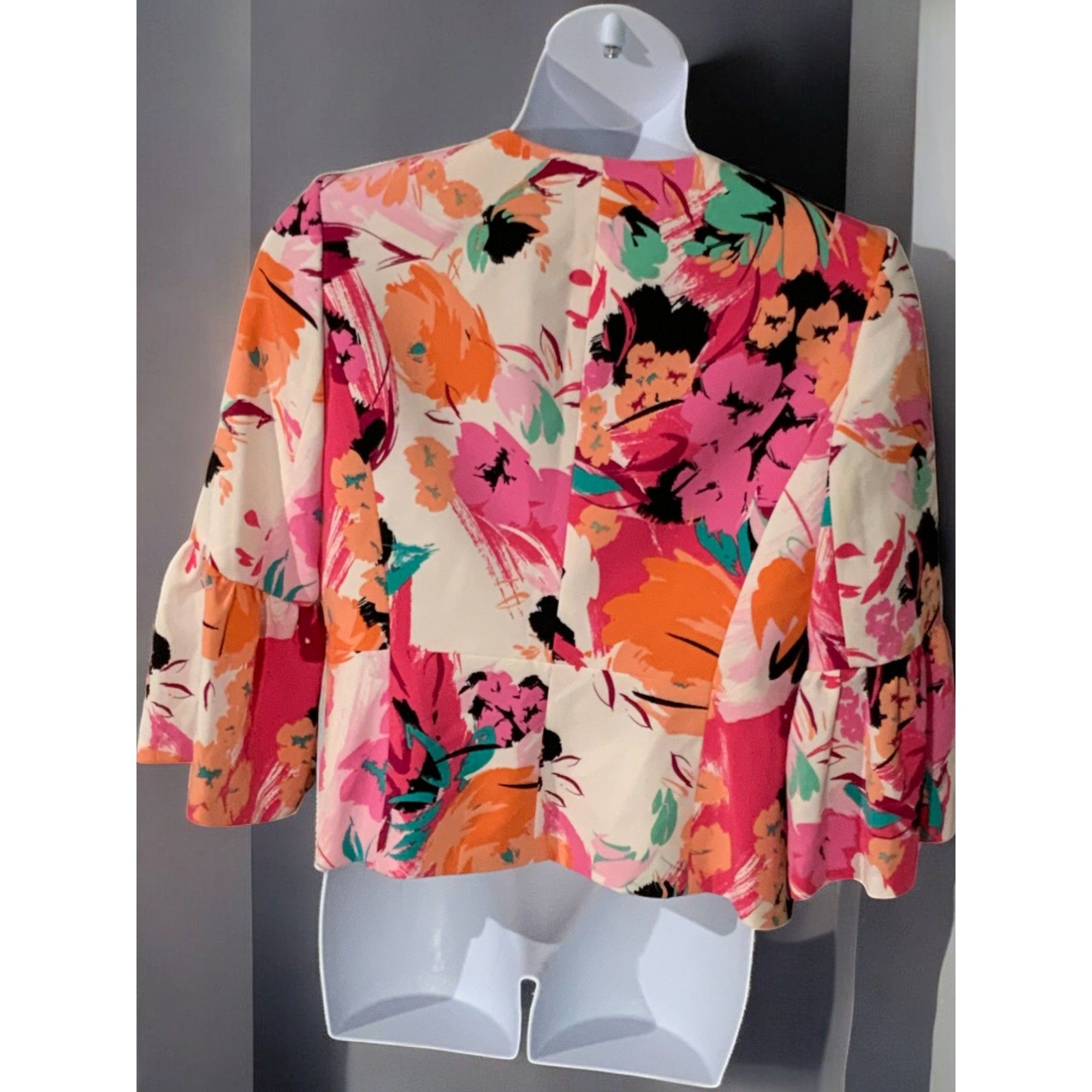 Nine West Nine West Womens Floral Bell Quarter Sleeve Blazer Size 12 Size XL / US 12-14 / IT 48-50 - 10 Thumbnail