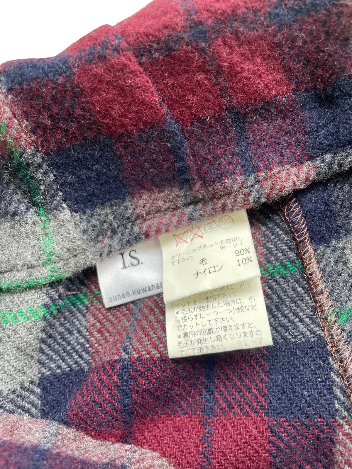 Issey Miyake Issey Miyake 🔥 Sunao Kuwahara Plaid Punk Skirt Wool (Red) Size 31" - 4 Thumbnail