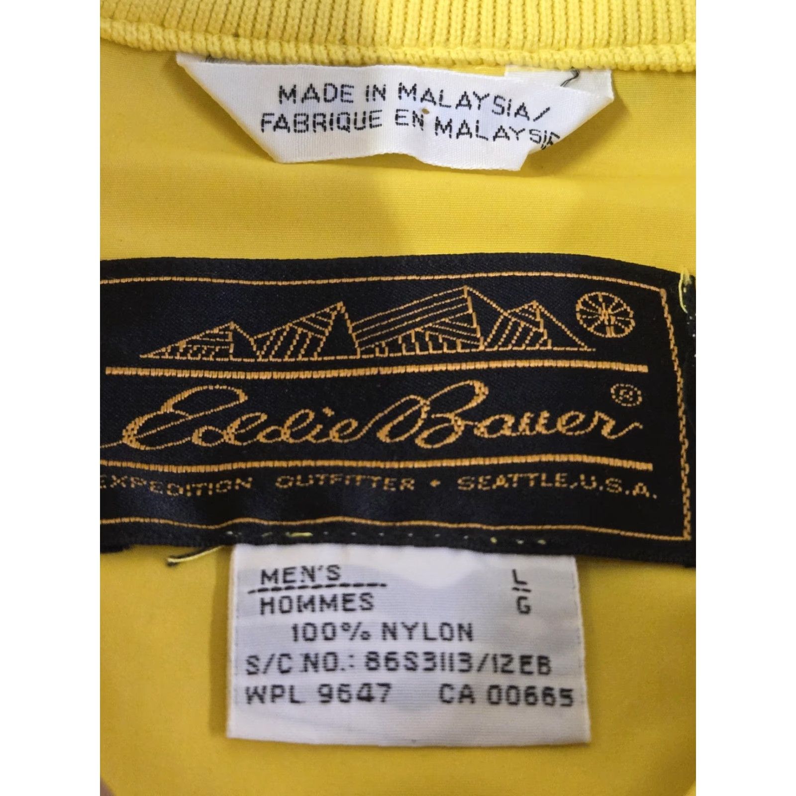 Eddie Bauer VINTAGE Eddie Bauer Jacket Mens L Yellow Nylon Windbreaker 90s Outdoor Pullover Windbreaker Size US L / EU 52-54 / 3 - 5 Thumbnail