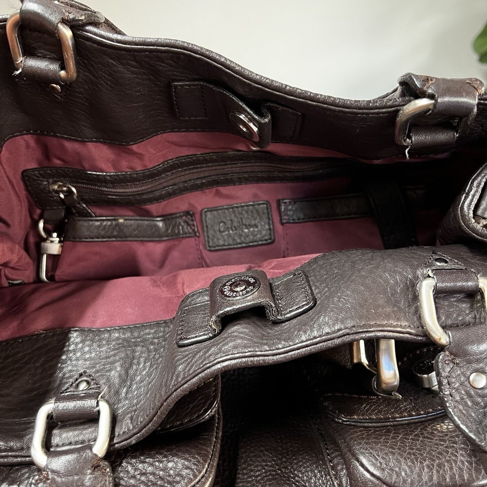 Cole Haan $400 Cole Haan Belted Brown Pebbled Leather Shoulder Bag Size ONE SIZE - 11 Thumbnail