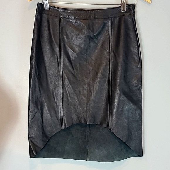 Other Trouve High Low Leather Skirt Goth Edgy Avant Garde Size 26" / US 2 / IT 38 - 1 Thumbnail
