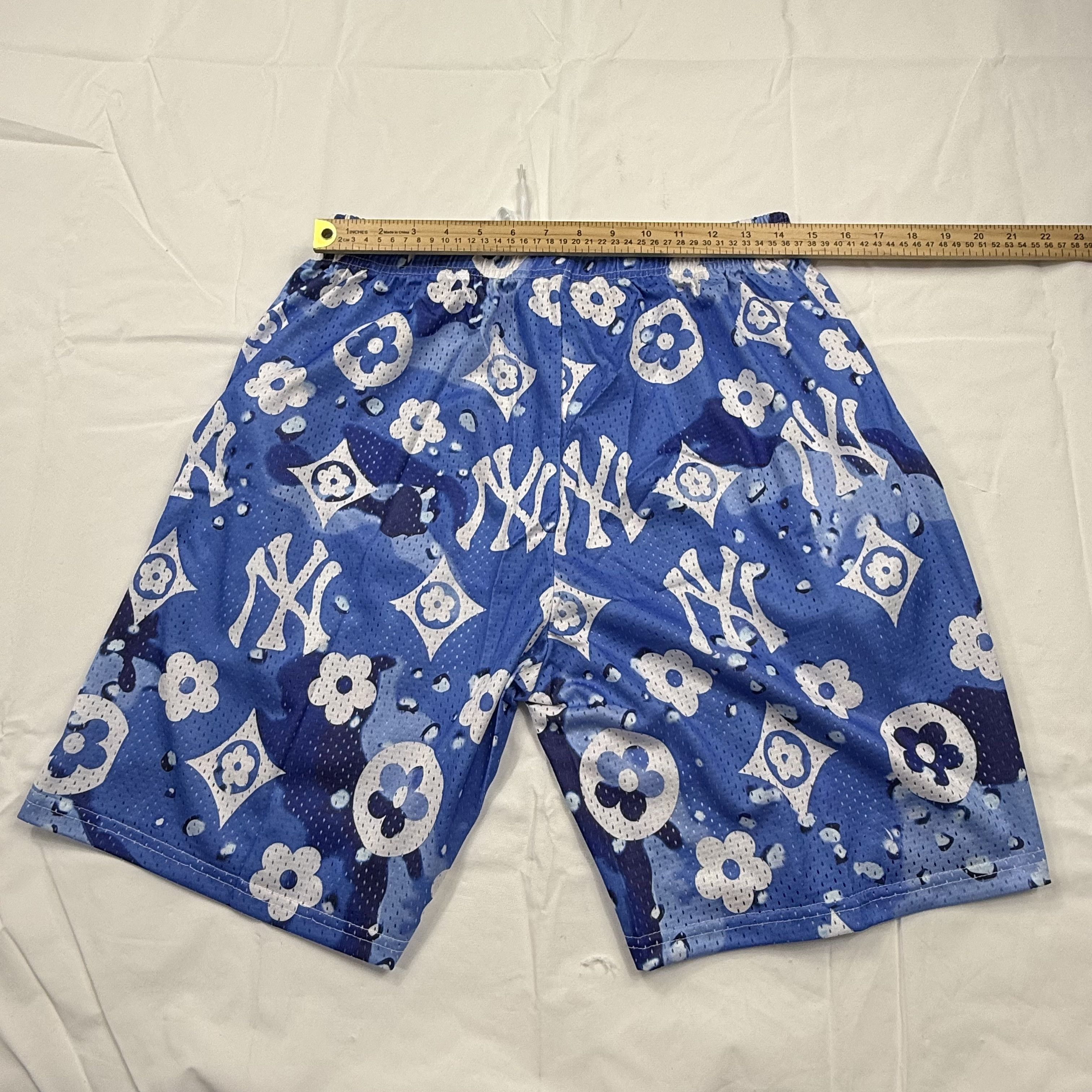 Other Mens Blue NY Yankees Monogram Mesh Basketball Shorts XXL Size US 40 / EU 56 - 7 Thumbnail