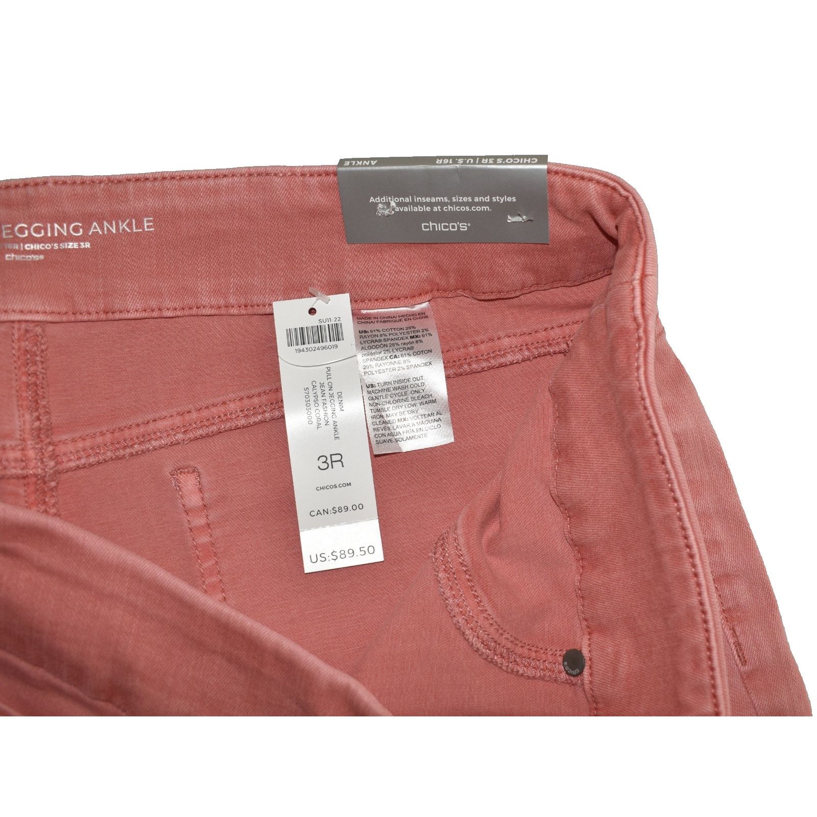 Chicos NWT CHICOS Denim Pull On Ankle Jegging Jeans Size US 16R $90 Size 38" / US 16 / IT 52 - 5 Thumbnail