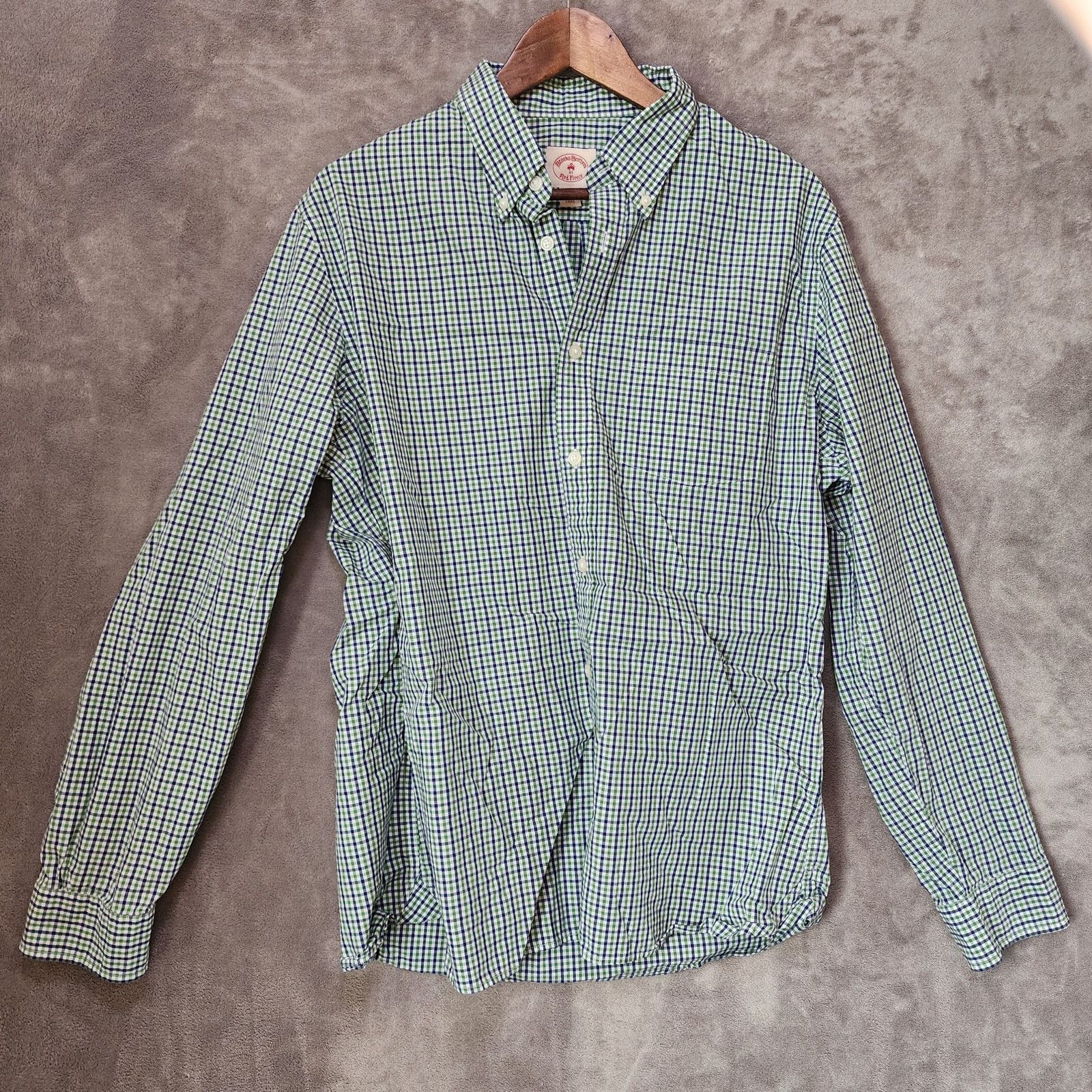 Brooks Brothers Brooks Brothers L Men's Gingham Plaid LS Shirt Green Size US L / EU 52-54 / 3 - 2 Thumbnail