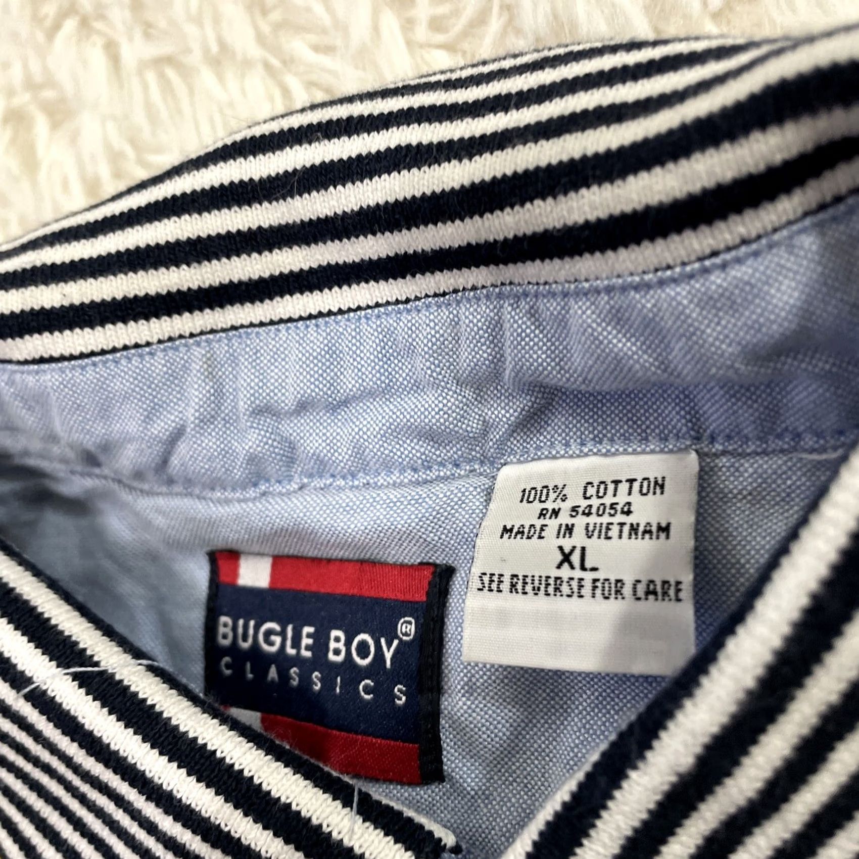 Bugle Boy VINTAGE Bugle Boy Polo Shirt Men XL Striped Green Yellow Blue Casual Streetwear 90s Grunge Stain Size US XL / EU 56 / 4 - 7 Thumbnail