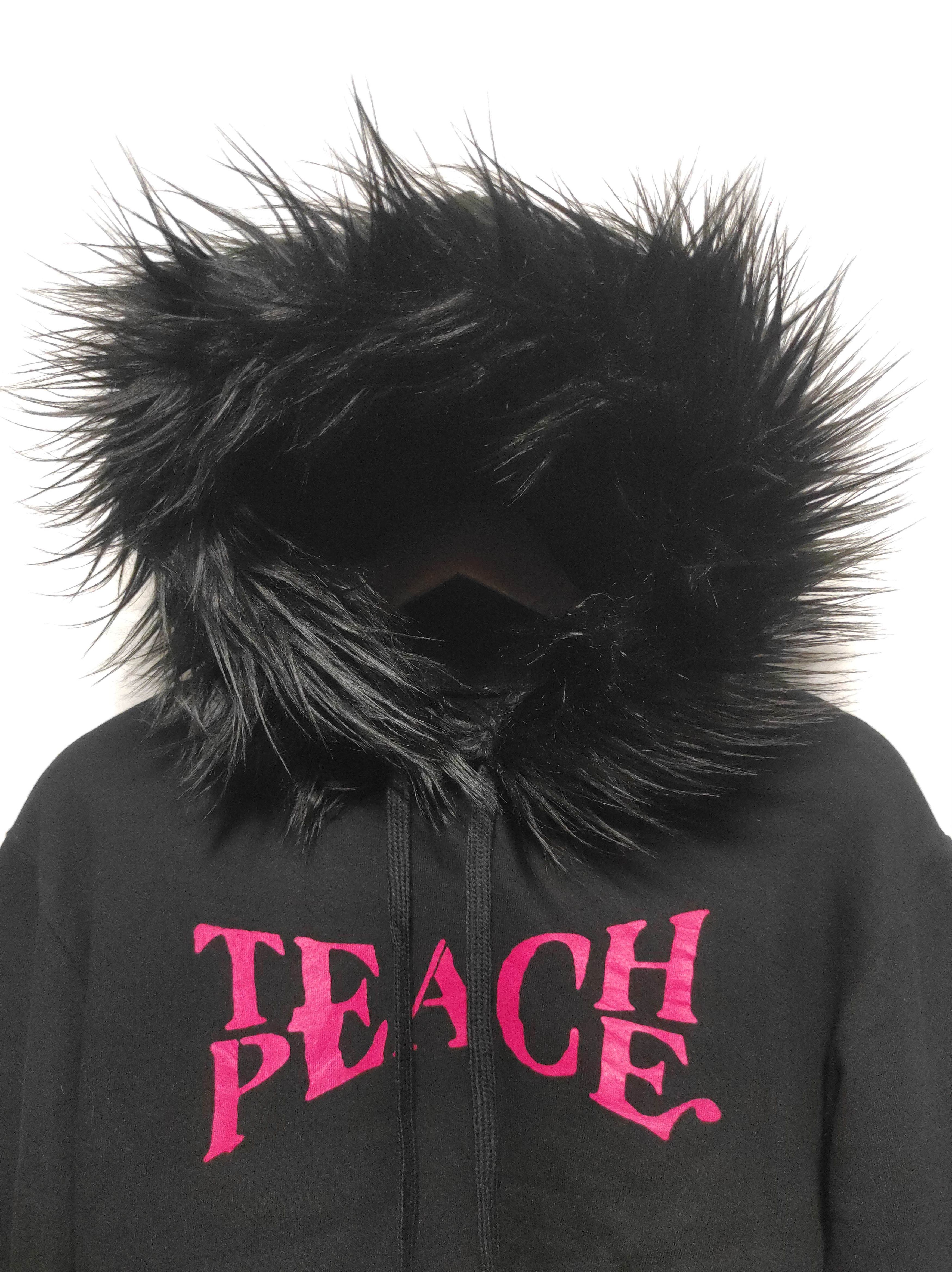 Hysteric Glamour Peace Crop Black Fur Hoodie Parka IfSixWasNine LGB style Size M / US 6-8 / IT 42-44 - 3 Thumbnail