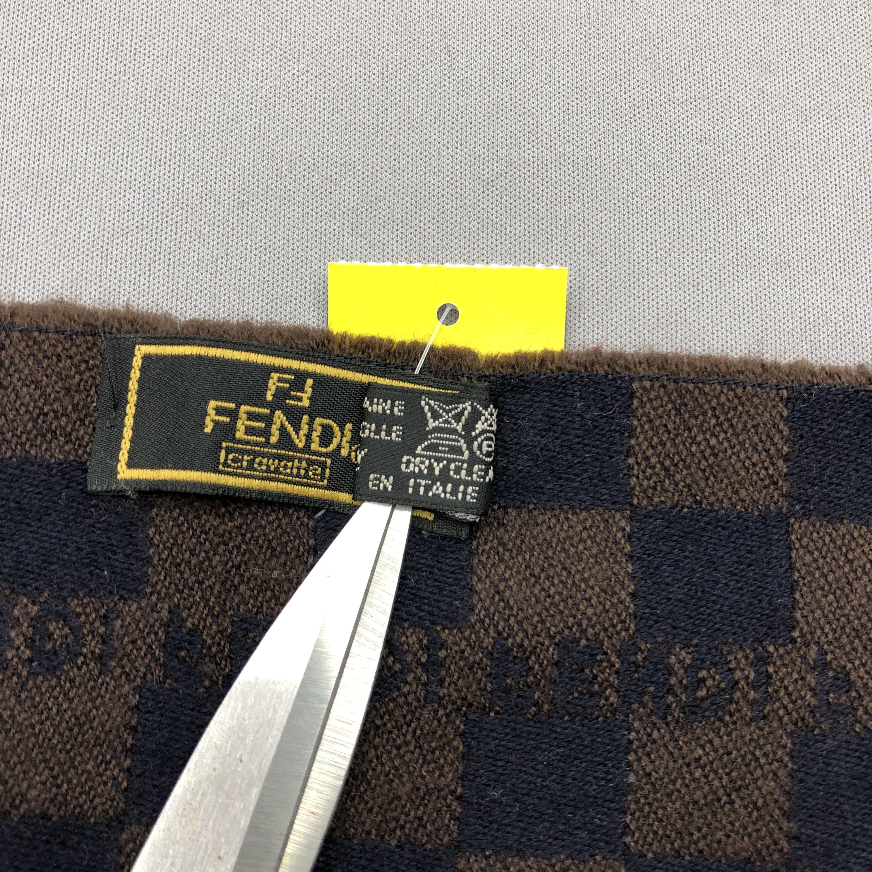 Fendi Vintage Fendi Scarf Fendi Zucca FF Check Wool Scarves Size ONE SIZE - 6 Thumbnail