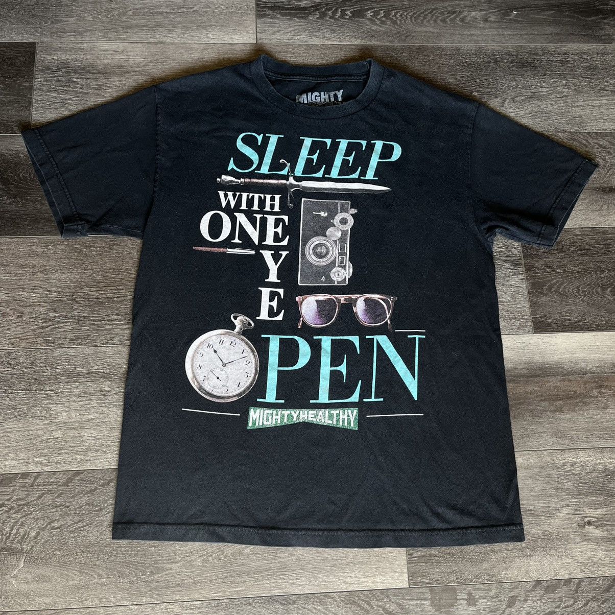 Mighty Healthy × Vintage Vintage 2000s Mighty Healthy Sleep With One Eye Open T Shirt Size US L / EU 52-54 / 3 - 1 Thumbnail