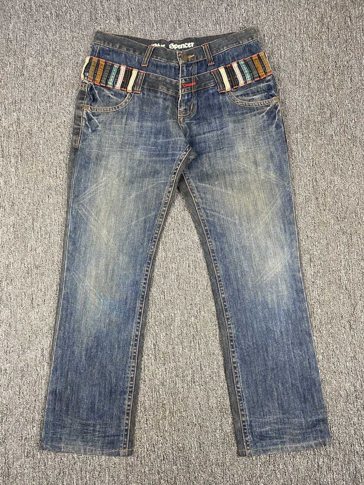 If Six Was Nine × Japanese Brand Blue Spencer Double Waist Two tone jeans size 32 Size US 32 / EU 48 - 1 Thumbnail