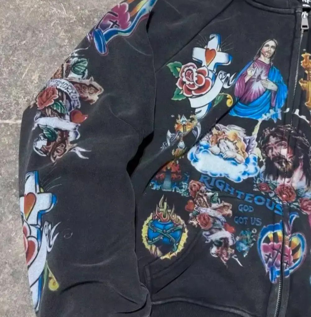 Japanese Brand × Vintage Casual y2k zipper loose hoodie for printed hip-hop pattern Size US L / EU 52-54 / 3 - 2 Thumbnail