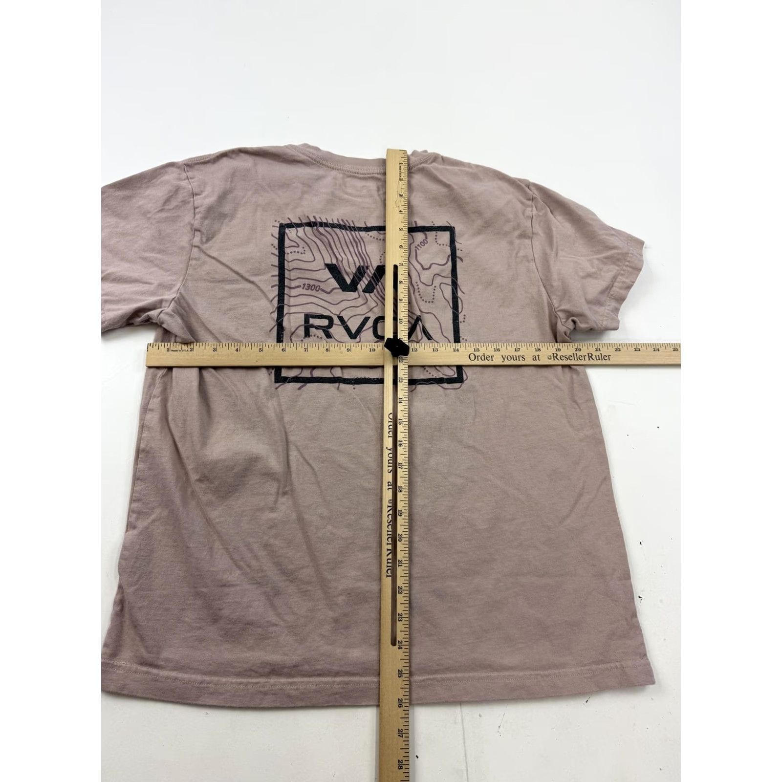 RVCA RVCA Shirt Mens L Pink Topographic Map Graphic Tee Tagless Regular Fit Size US L / EU 52-54 / 3 - 6 Thumbnail