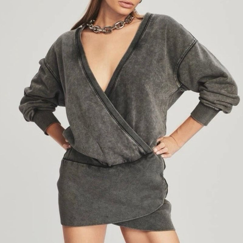 Retrofete RETROFETE Zora Grey Knit Dress with Bustier Size Medium | Grailed