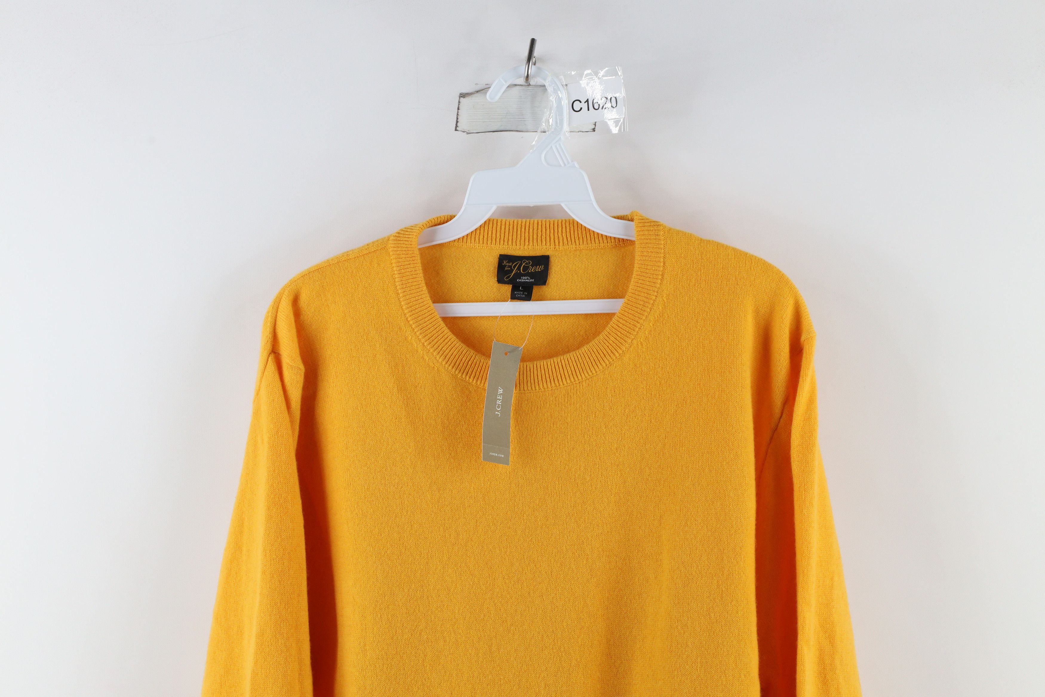 J.Crew × Vintage New J Crew Blank Soft Cashmere Knit Crewneck Sweater Yellow Size US L / EU 52-54 / 3 - 2 Thumbnail
