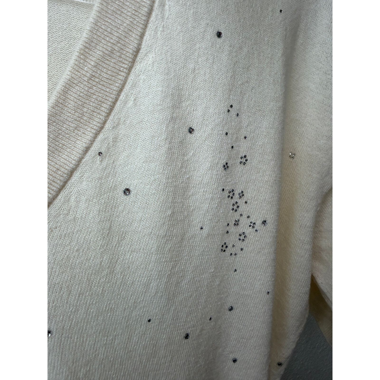 Zadig & Voltaire Zadig & Voltaire Wully Lico Rhinestone Sweater XS Ecru Size XS / US 0-2 / IT 36-38 - 10 Thumbnail