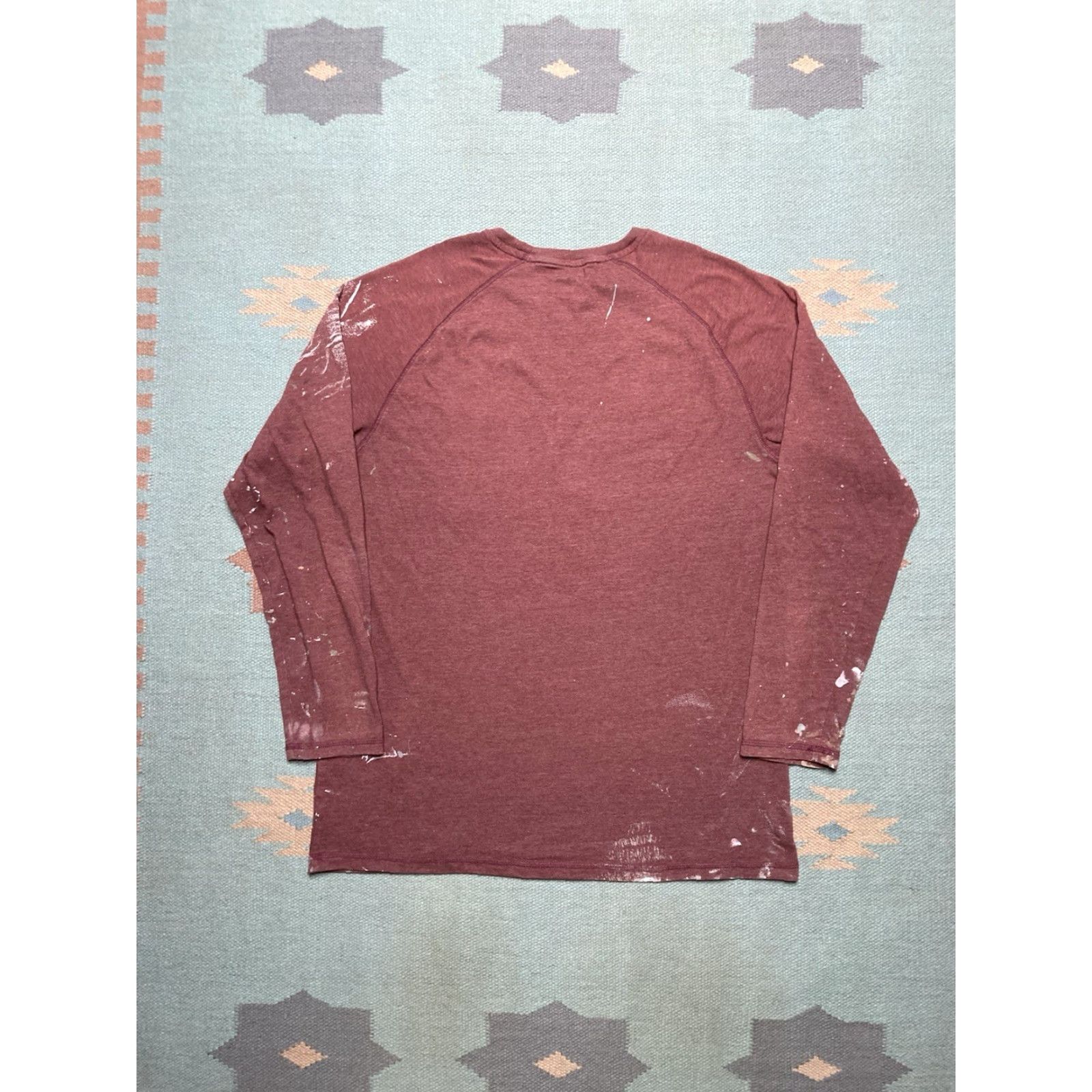 Dickies VINTAGE Dickies pocket T-shirt long sleeve temp IQ paint splatter maroon burgundy M Red Mens T-Shirt Long Sleeve Pocket 21” 28.5” Size US M / EU 48-50 / 2 - 7 Thumbnail