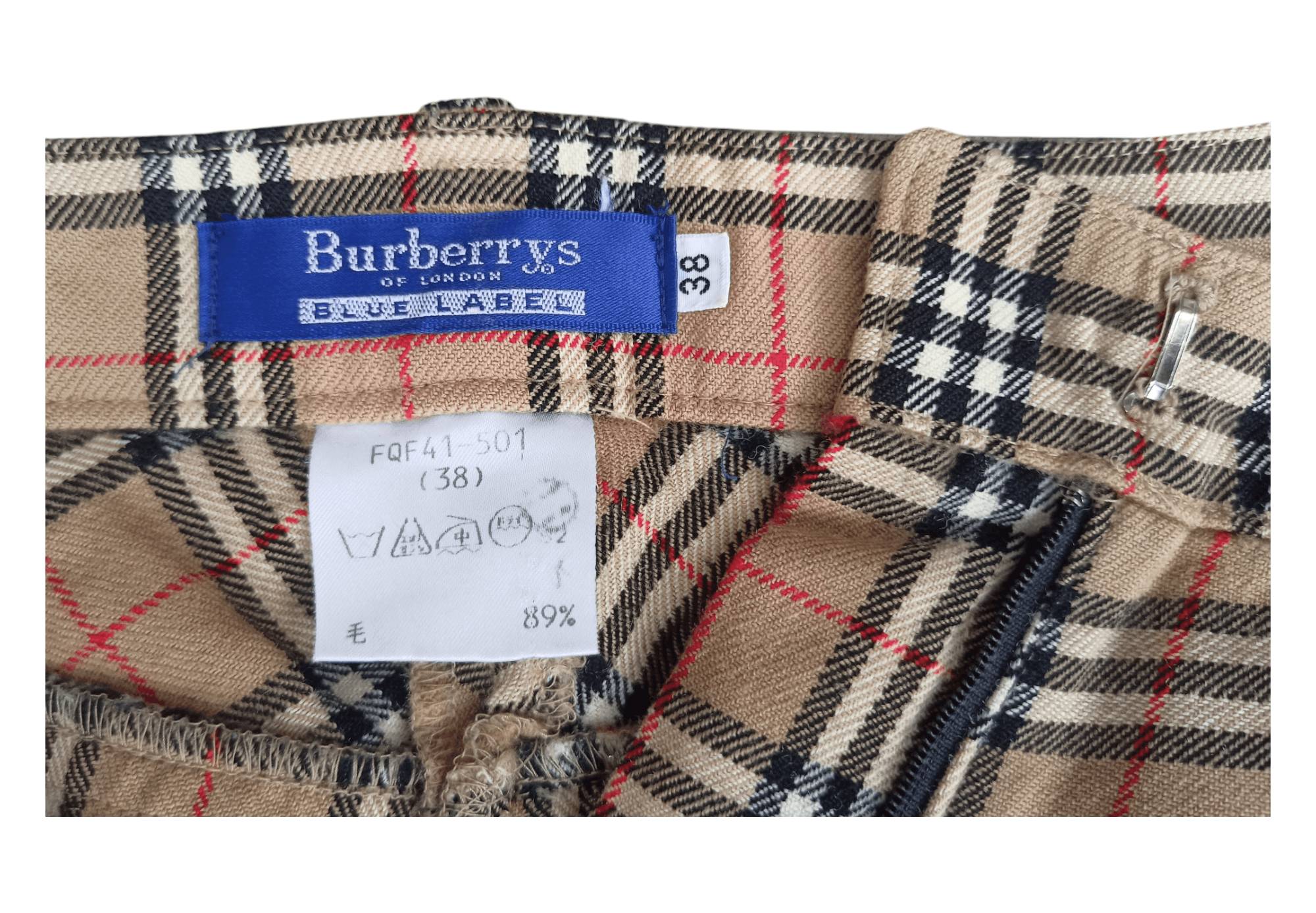 Burberry 🔥VINTAGE BURBERRY NOVA CHECK BLUE LABEL Japan Wool Pants Size 26" / US 2 / IT 38 - 15 Thumbnail
