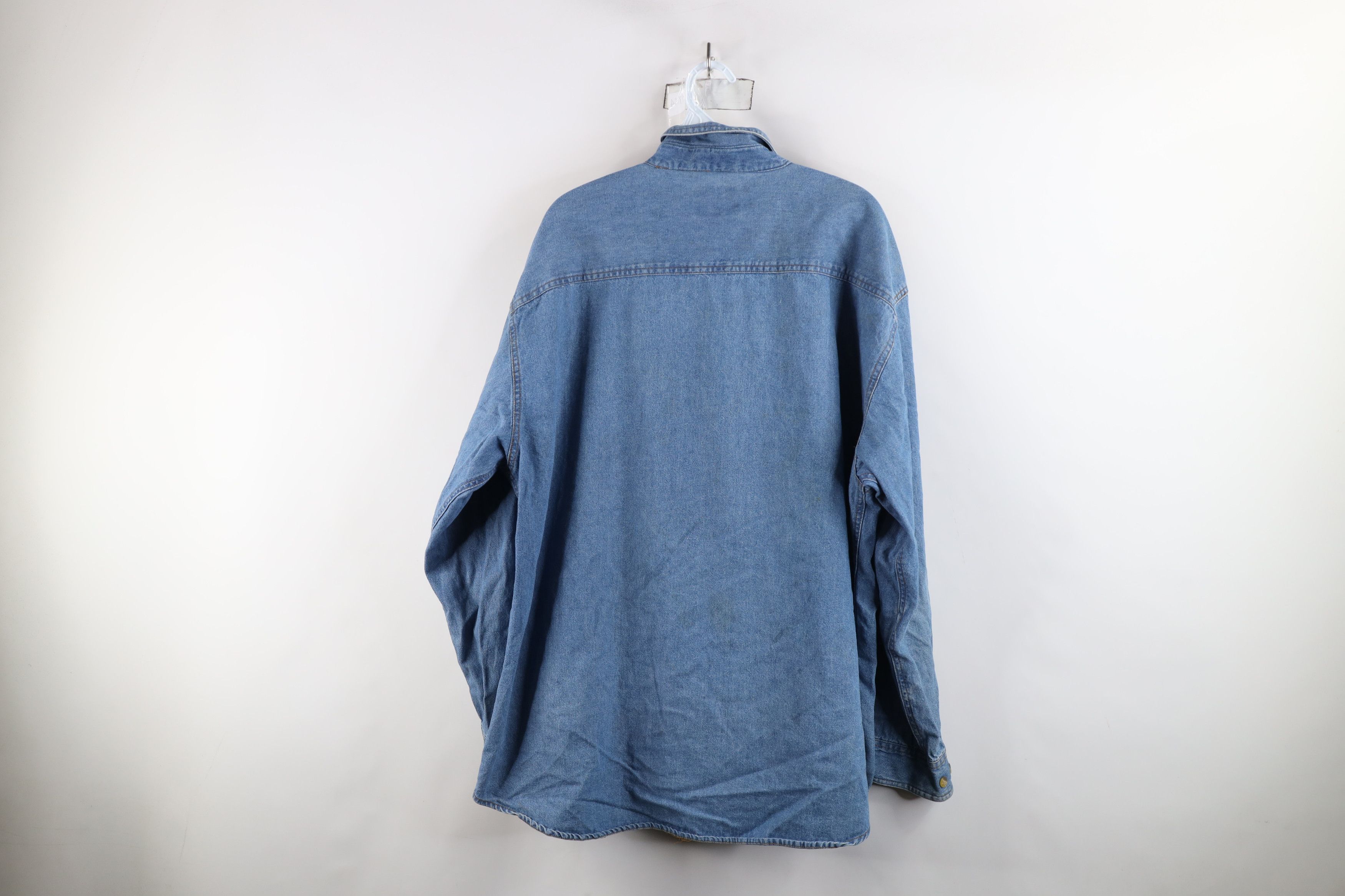 Vintage Vintage 90s Star Park Horse Racing Denim Jean Button Shirt Size US XL / EU 56 / 4 - 14 Thumbnail