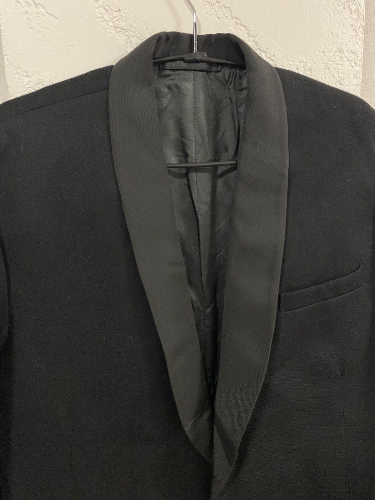 Vintage Antique Black Tuxedo with Shawl Lapel Suit Smoking 60’s Size 48R - 3 Thumbnail