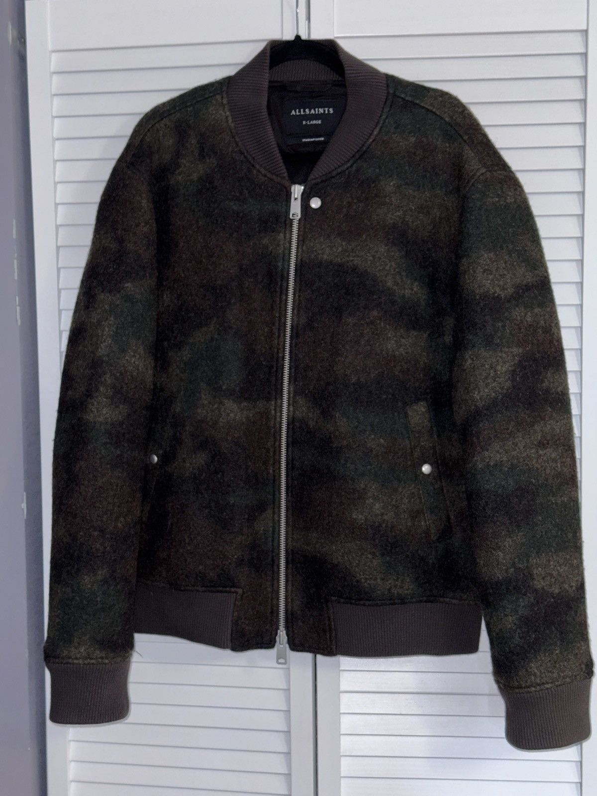 Allsaints Allsaints Bastion Wool Camo Bomber Jacket- Size XL Size US XL / EU 56 / 4 - 1 Thumbnail