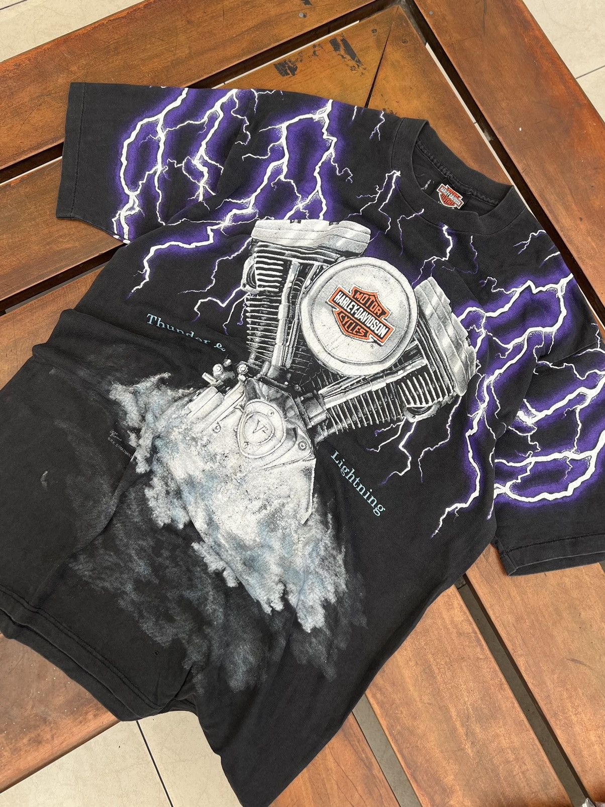 Harley Davidson × Vintage Harley pink Thunder & Lightning Harley