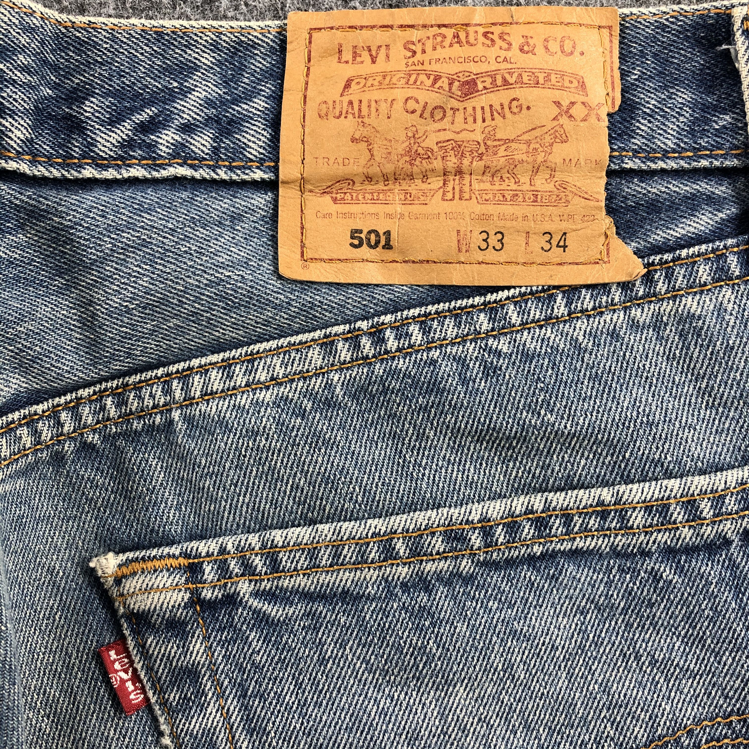 Levi's Vintage 90s Light Wash Levis 501 Denim Jeans-JM834 Size US 32 / EU 48 - 6 Thumbnail