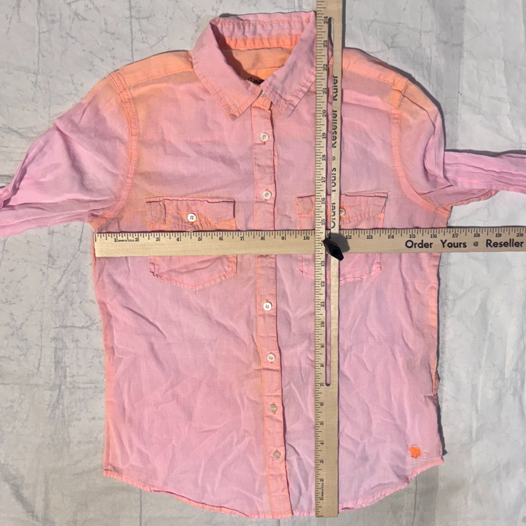Polo Ralph Lauren VINTAGE Aeropostale Eighty Seven Top Women Long Sleeve Pink Orange Ombre Size S Y2K Size S / US 4 / IT 40 - 6 Thumbnail