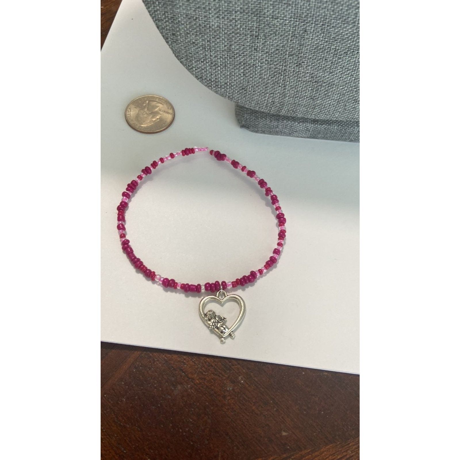Handmade pink bead bracelet Size ONE SIZE - 3 Thumbnail
