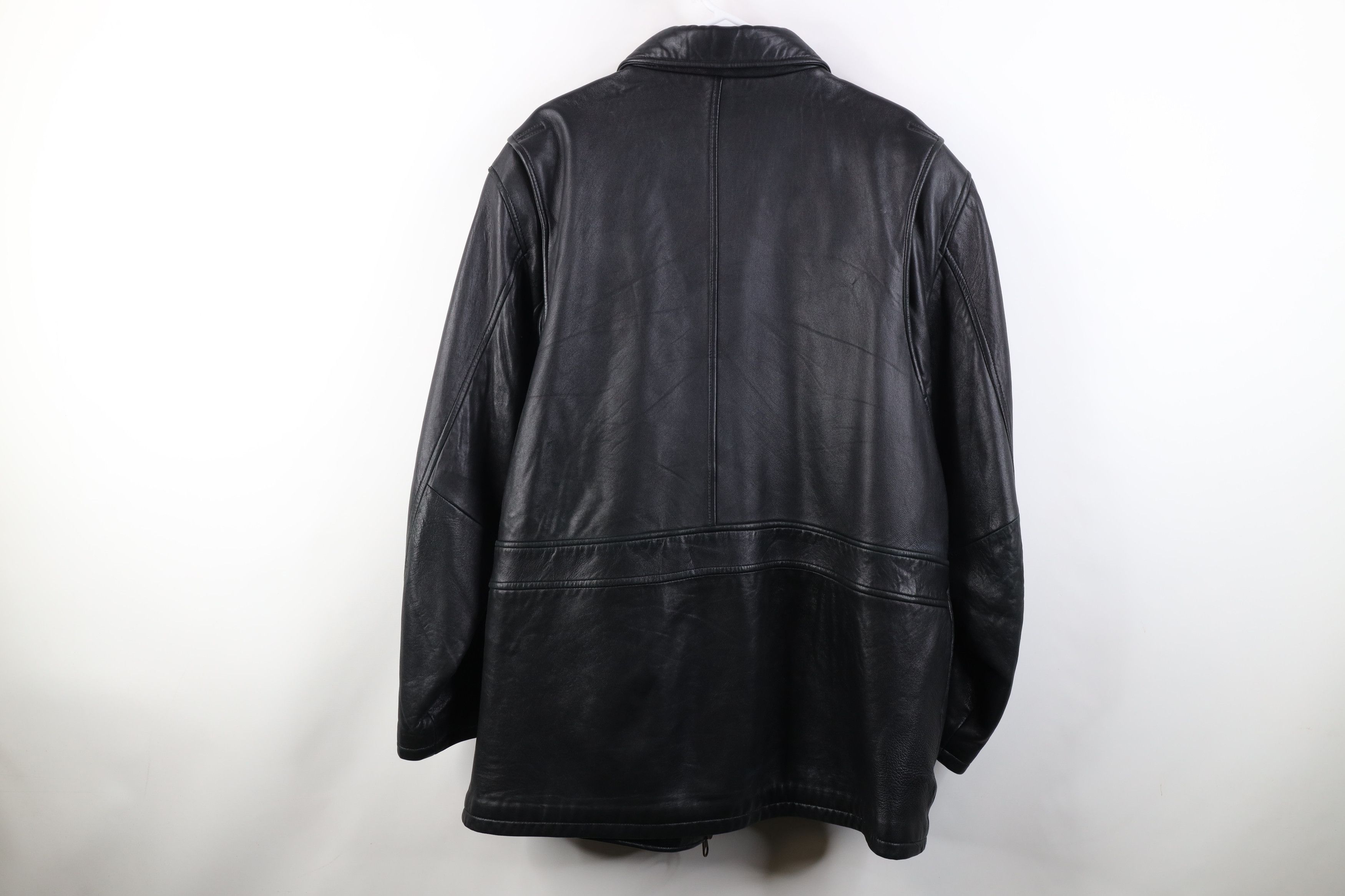Vintage Vintage 90s Streetwear Soft Leather Full Zip Jacket Black Size US XL / EU 56 / 4 - 14 Thumbnail
