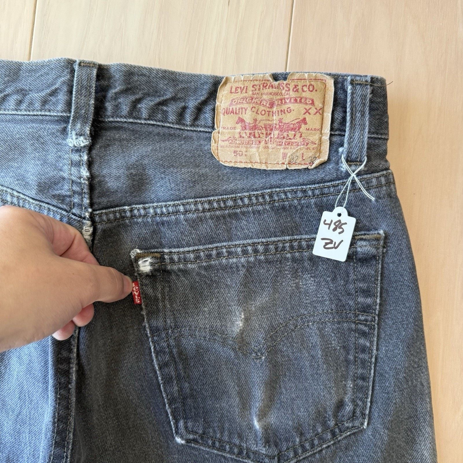 Levi's Vintage Levis 501 Jeans 32 Black 80s Dark Wash Made USA Size US 32 / EU 48 - 11 Thumbnail
